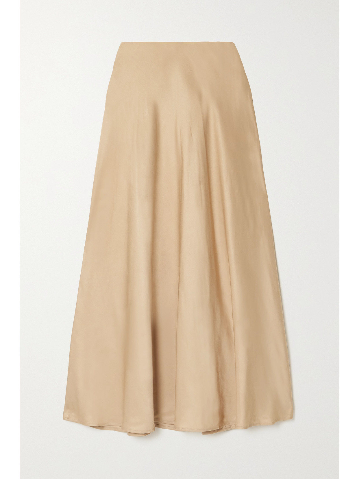 L Agence Clarisa Bias Cut Satin Skirt In Beige
