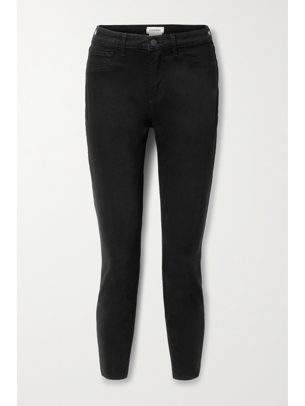L Agence Margot Cropped High-rise Skinny Jeans In Black