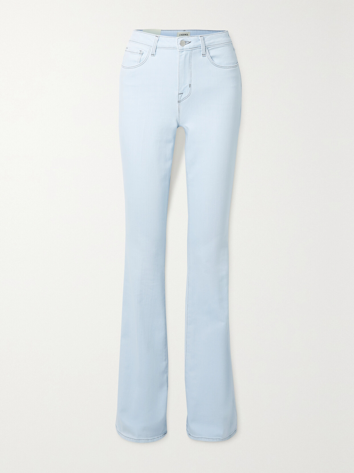 L Agence Kendra High Waist Crop Flare Jeans In Blue