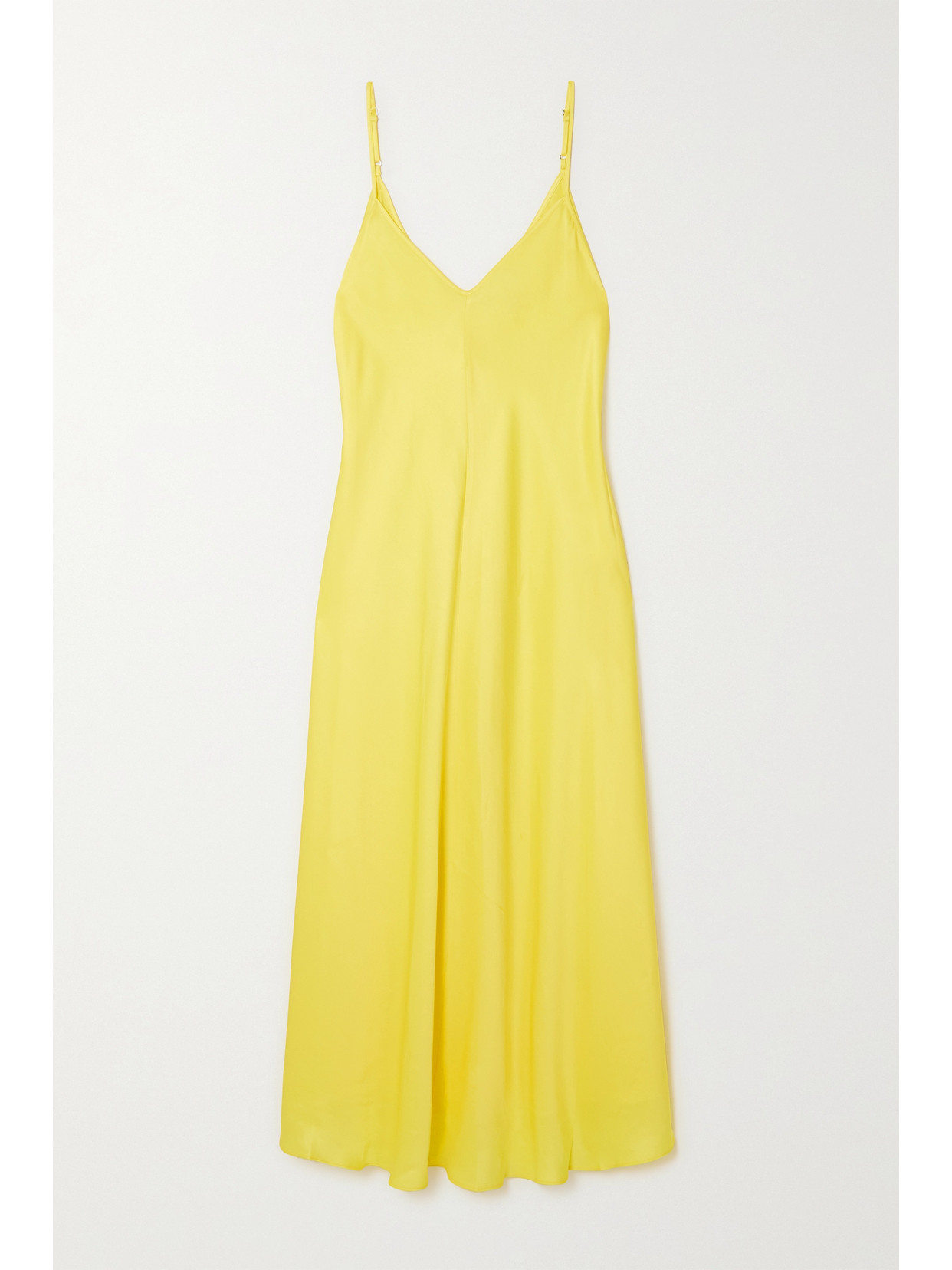 L Agence Lorraine Sleeveless Trapeze Midi Dress In Yellow