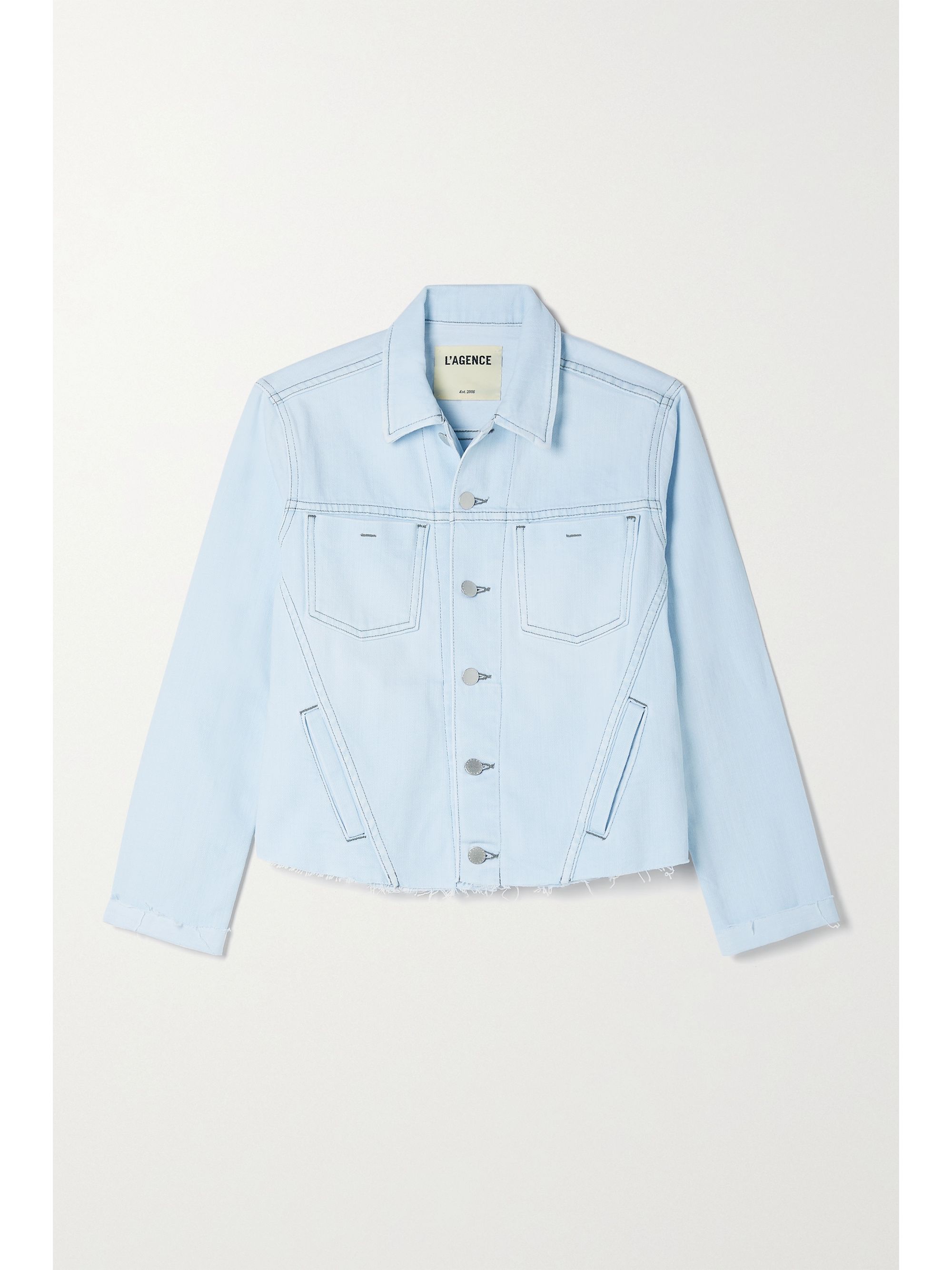 Cropped frayed denim jacket Clearance