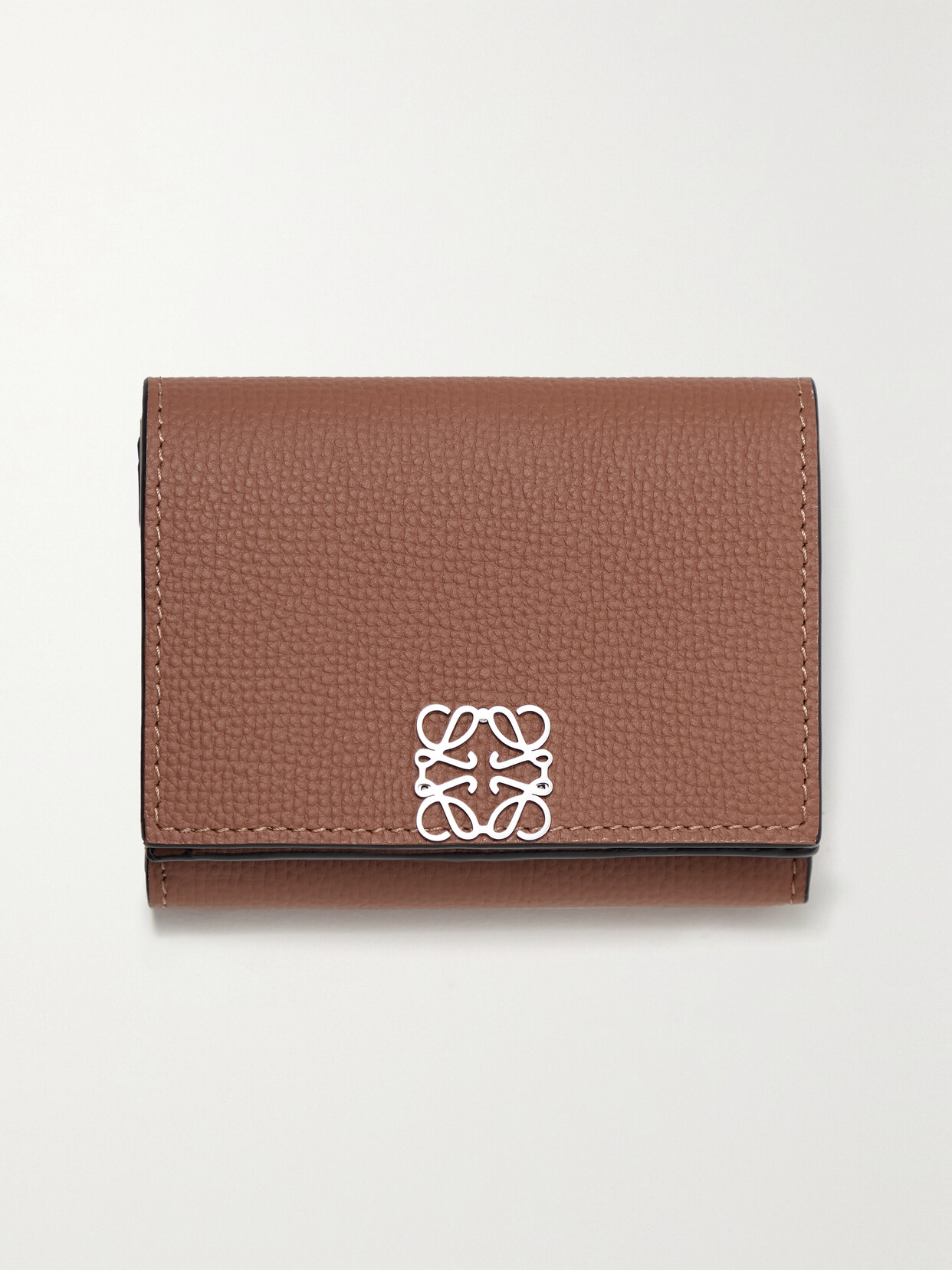 Loewe Anagram Textured-leather Wallet In Brown