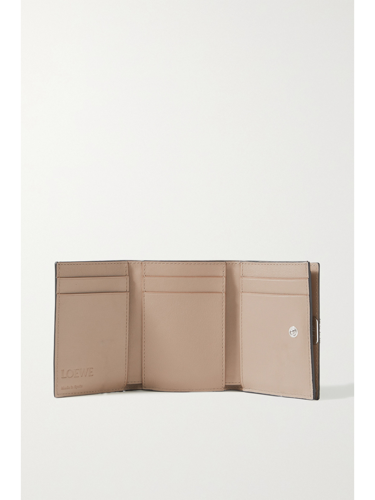 Loewe Anagram-embellished Grained-leather Wallet In Neutrals
