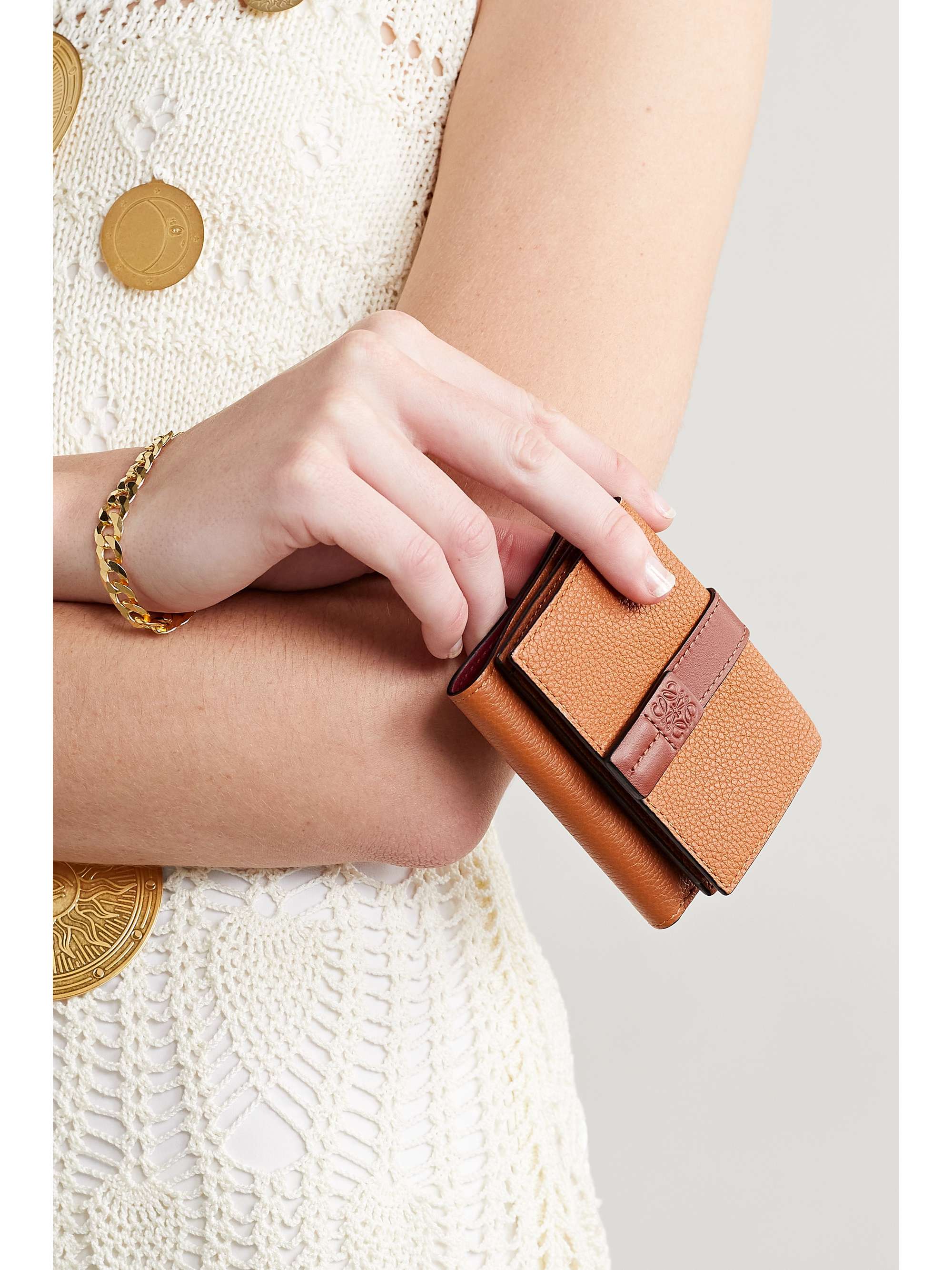 LOEWE Two-tone textured-leather wallet