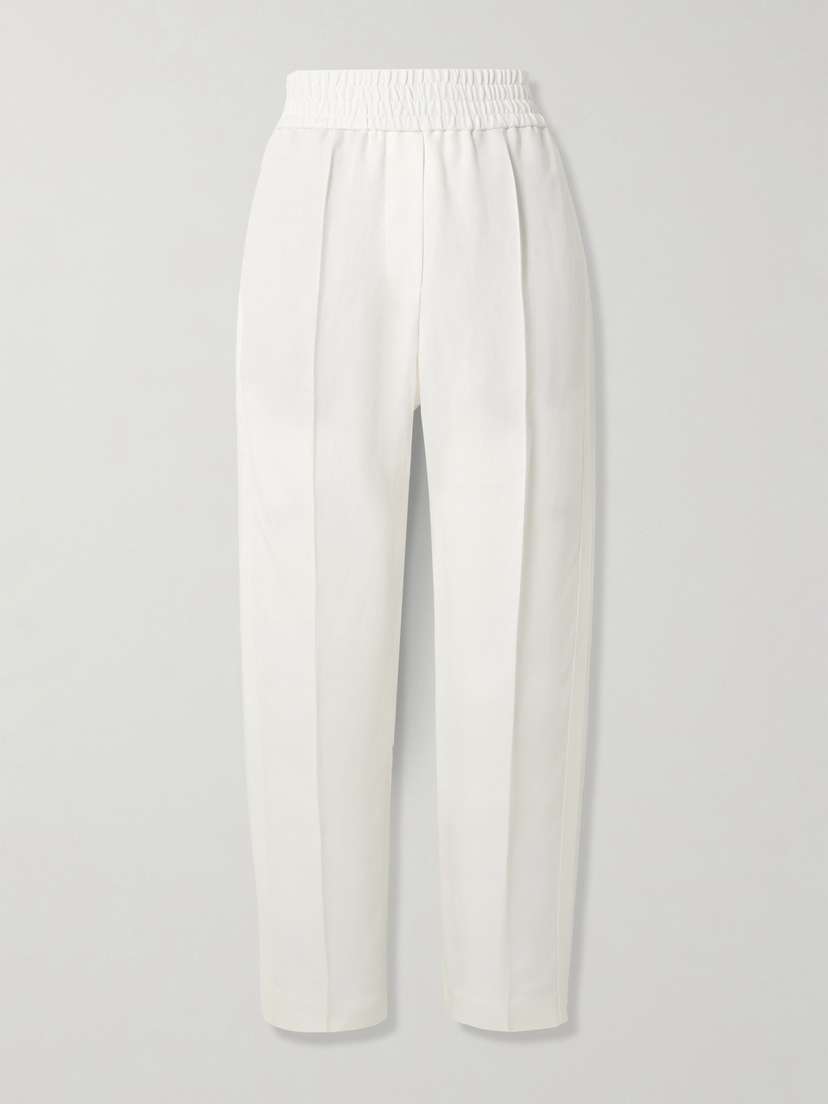 Brunello Cucinelli Cropped Woven Tapered Pants