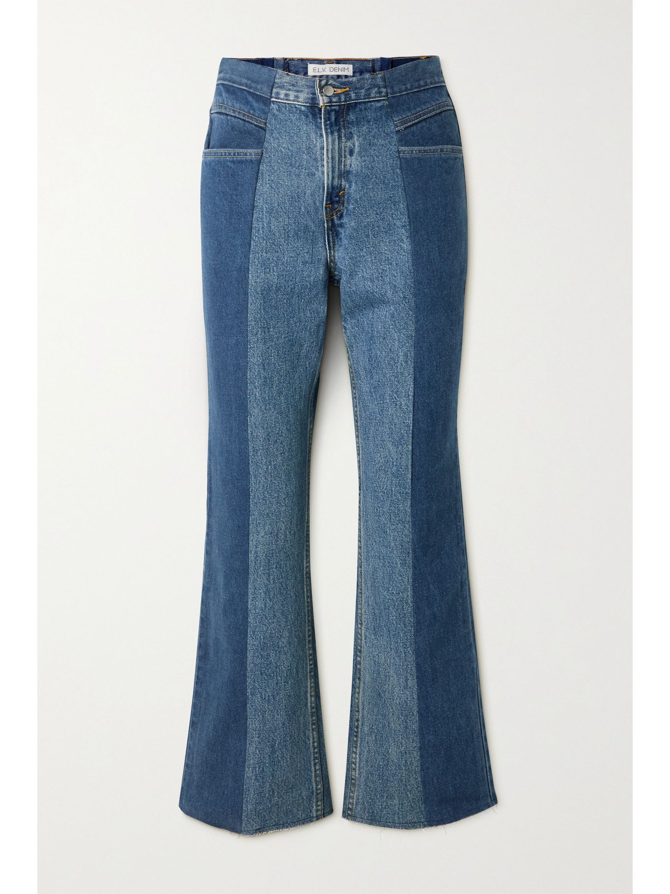 two tone high waisted jeans