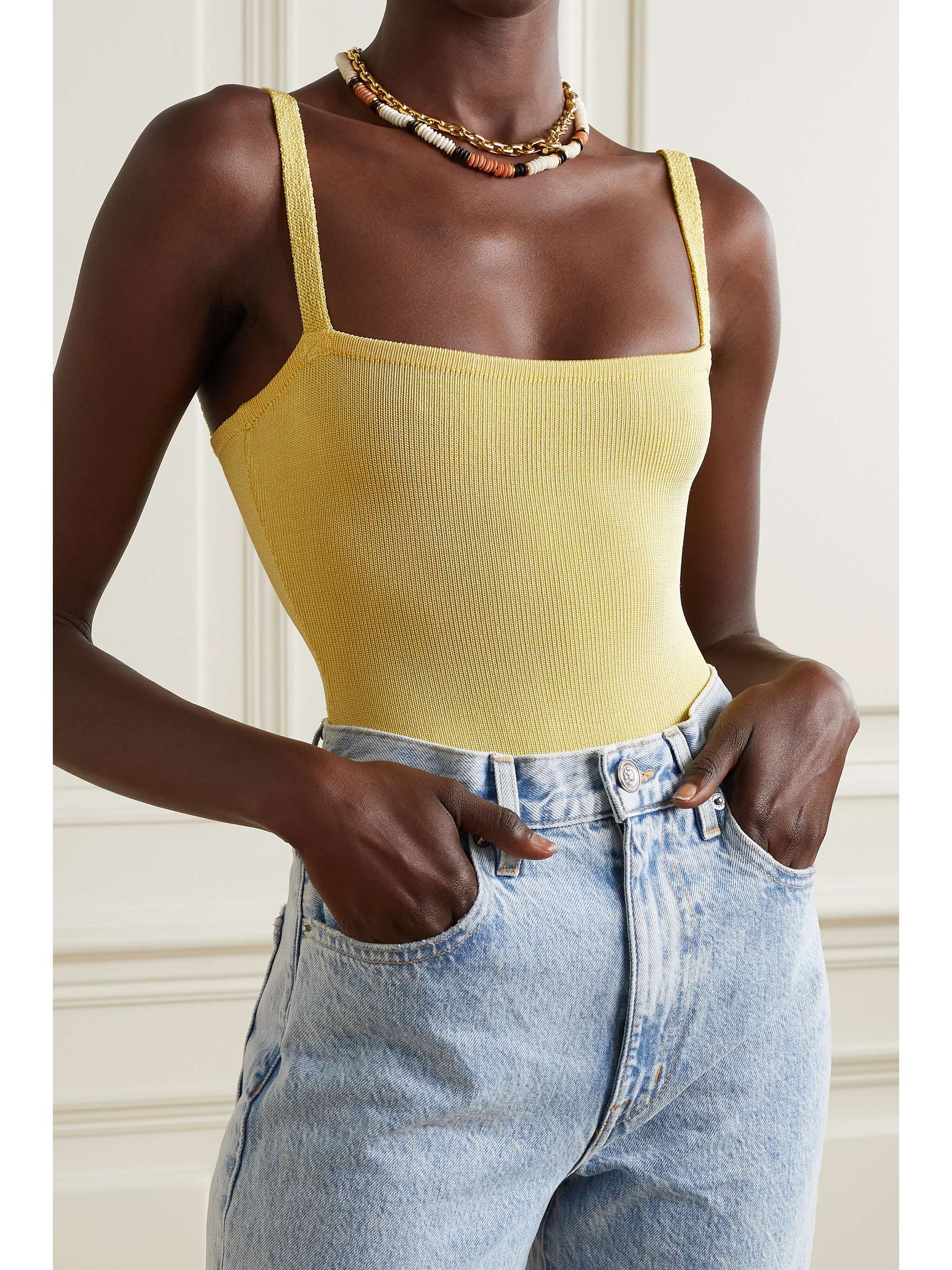 CALLE DEL MAR + NET SUSTAIN ribbed-knit bodysuit