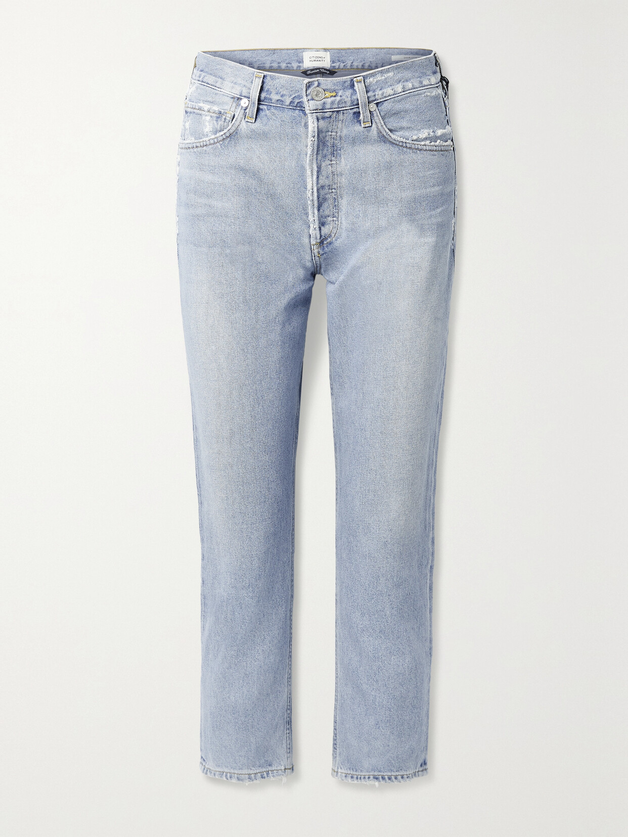 Citizen Of Humanity Refresh Elsa Mid-rise Slim Fit Cropped Denim In Light Denim