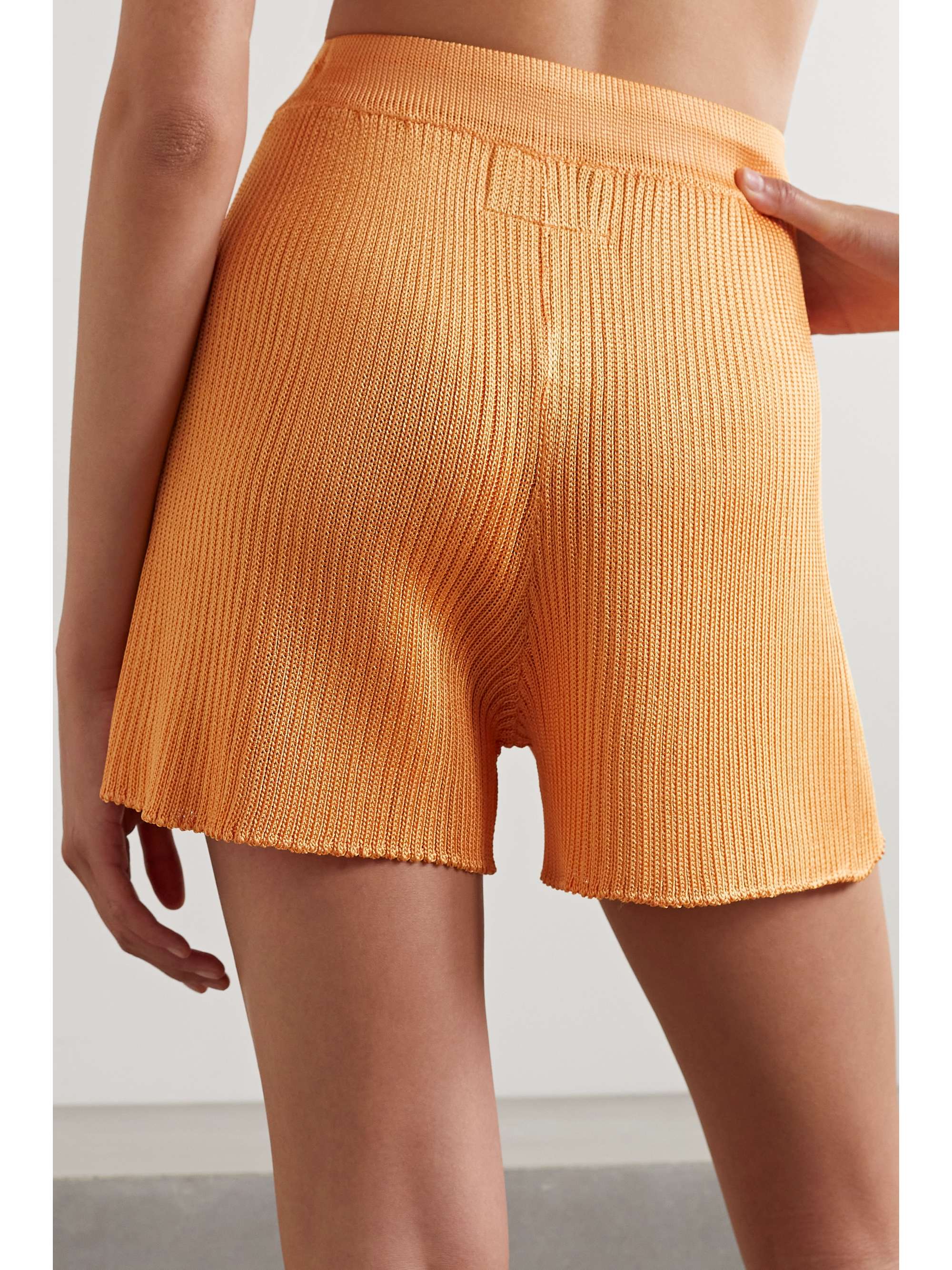 CALLE DEL MAR Ribbed-knit shorts