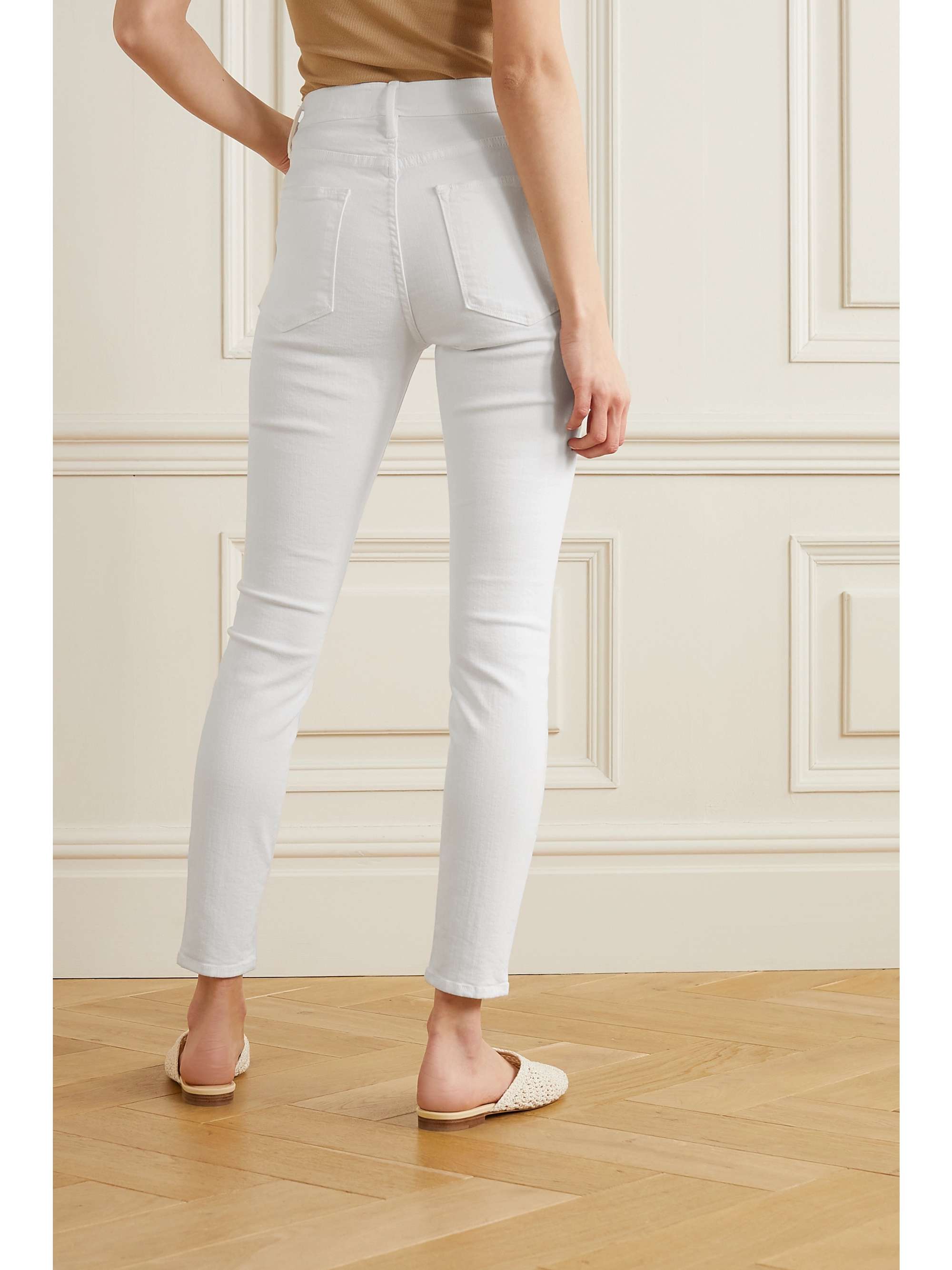 FRAME Le High frayed skinny jeans