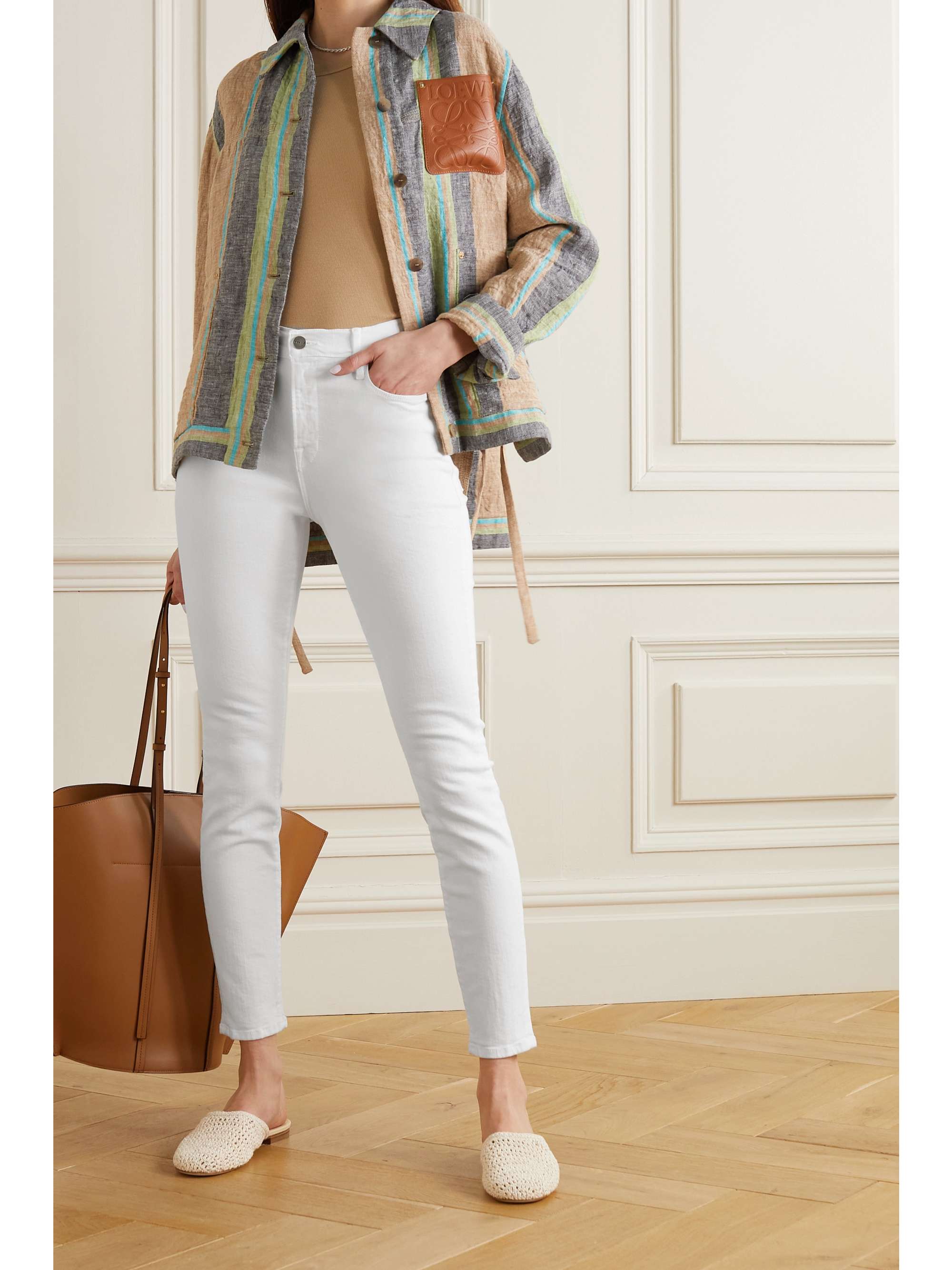 FRAME Le High frayed skinny jeans