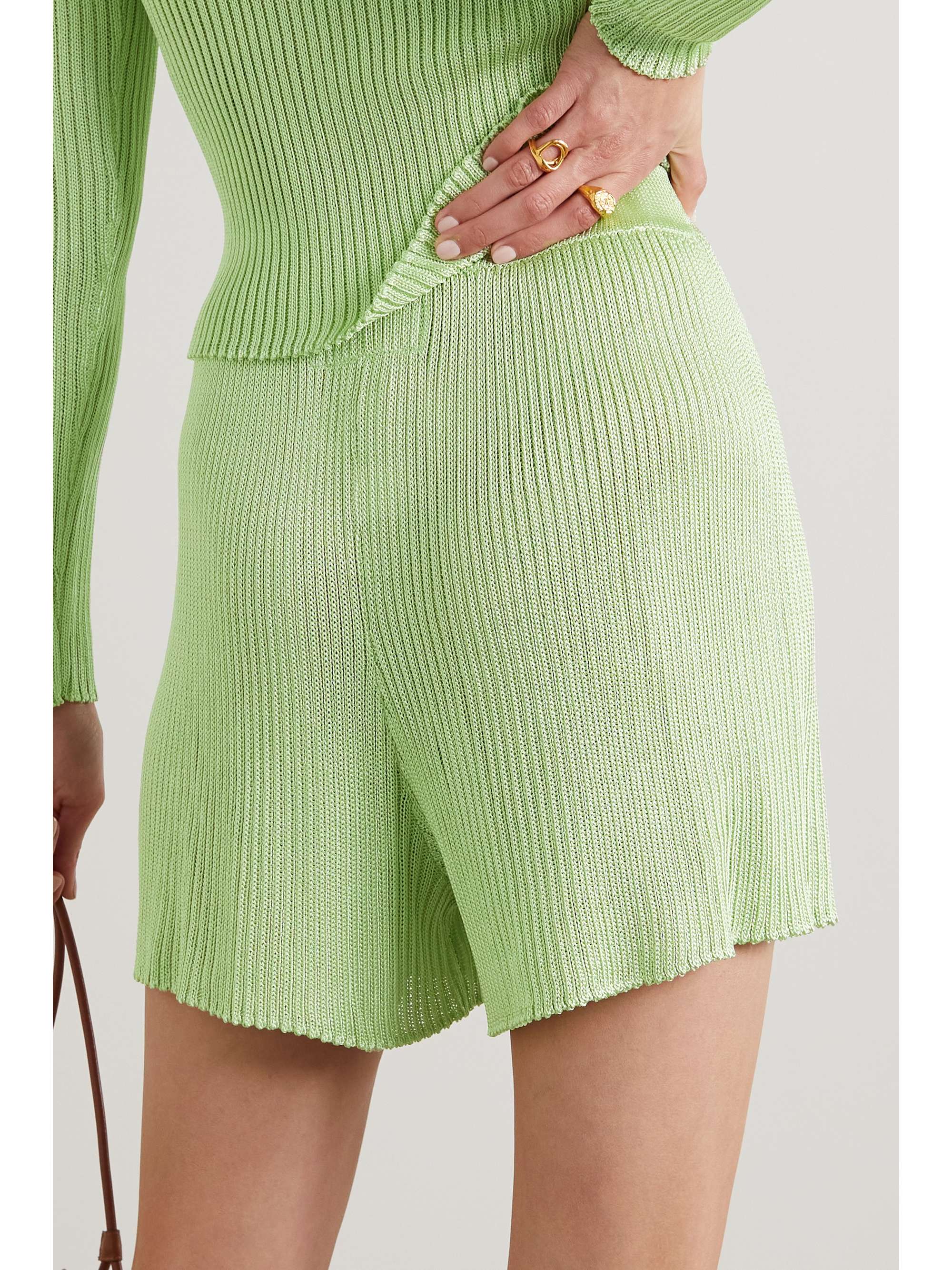CALLE DEL MAR Ribbed-knit shorts