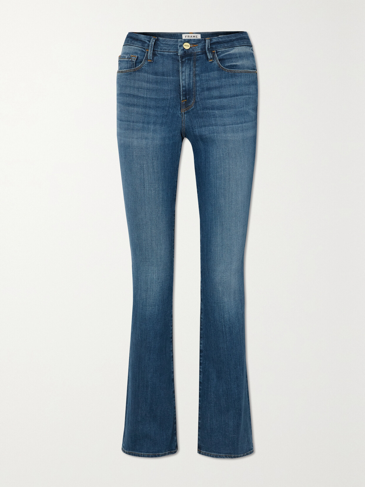 Frame Le Mini Boot Mid-rise Jeans In Mid Denim