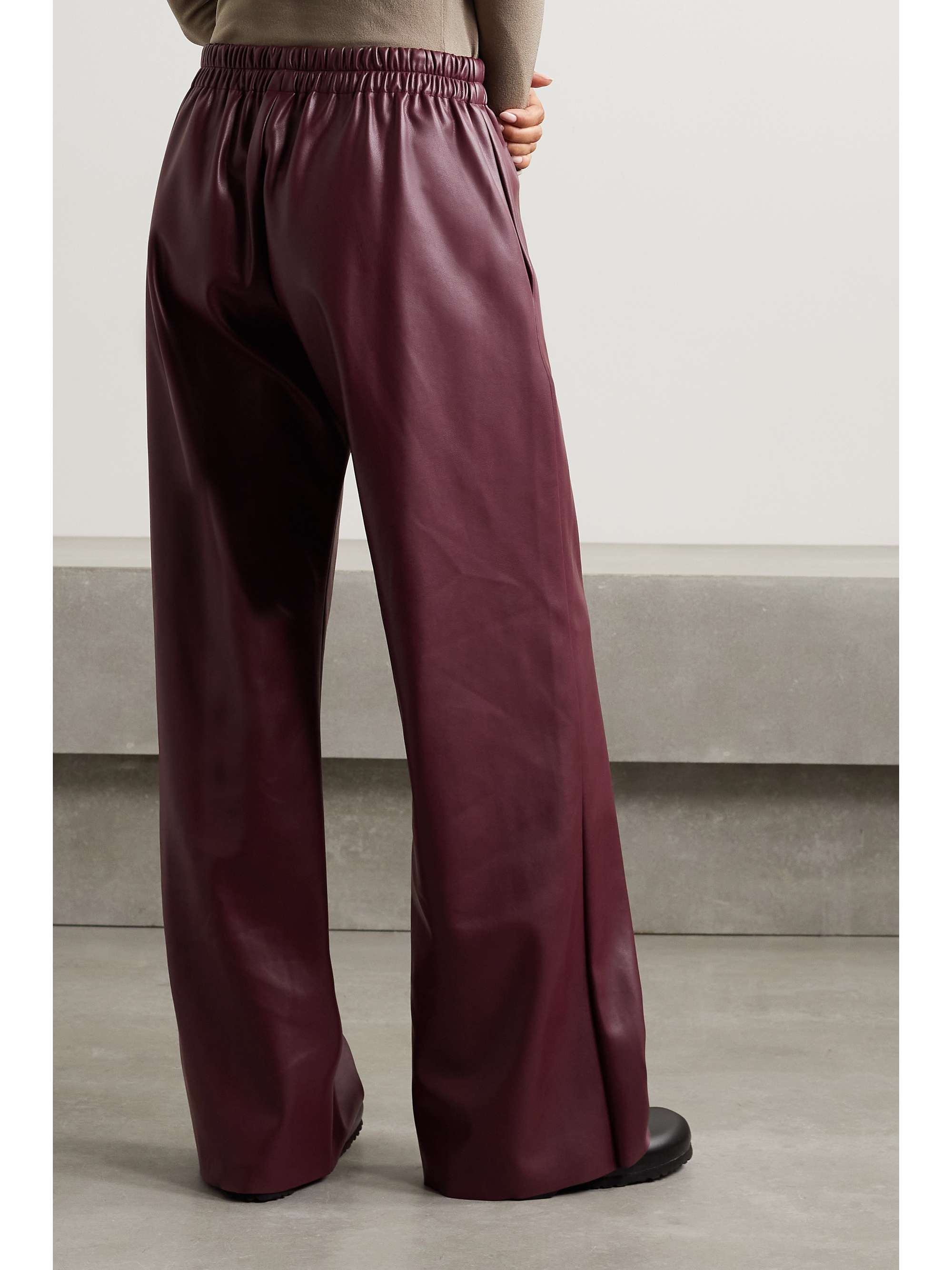 DEVEAUX Savannah vegan leather wide-leg pants