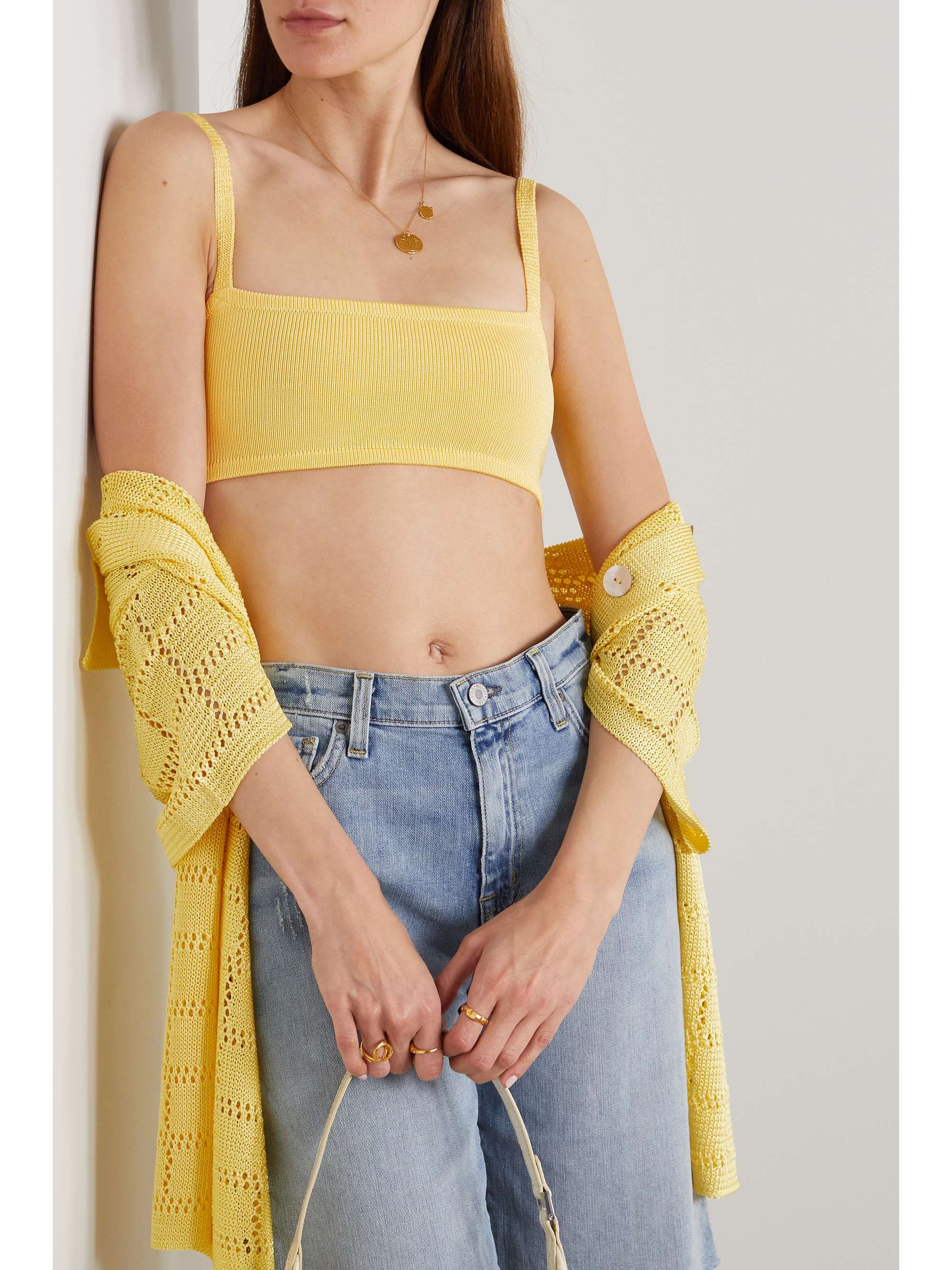 CALLE DEL MAR Stretch-knit bra top