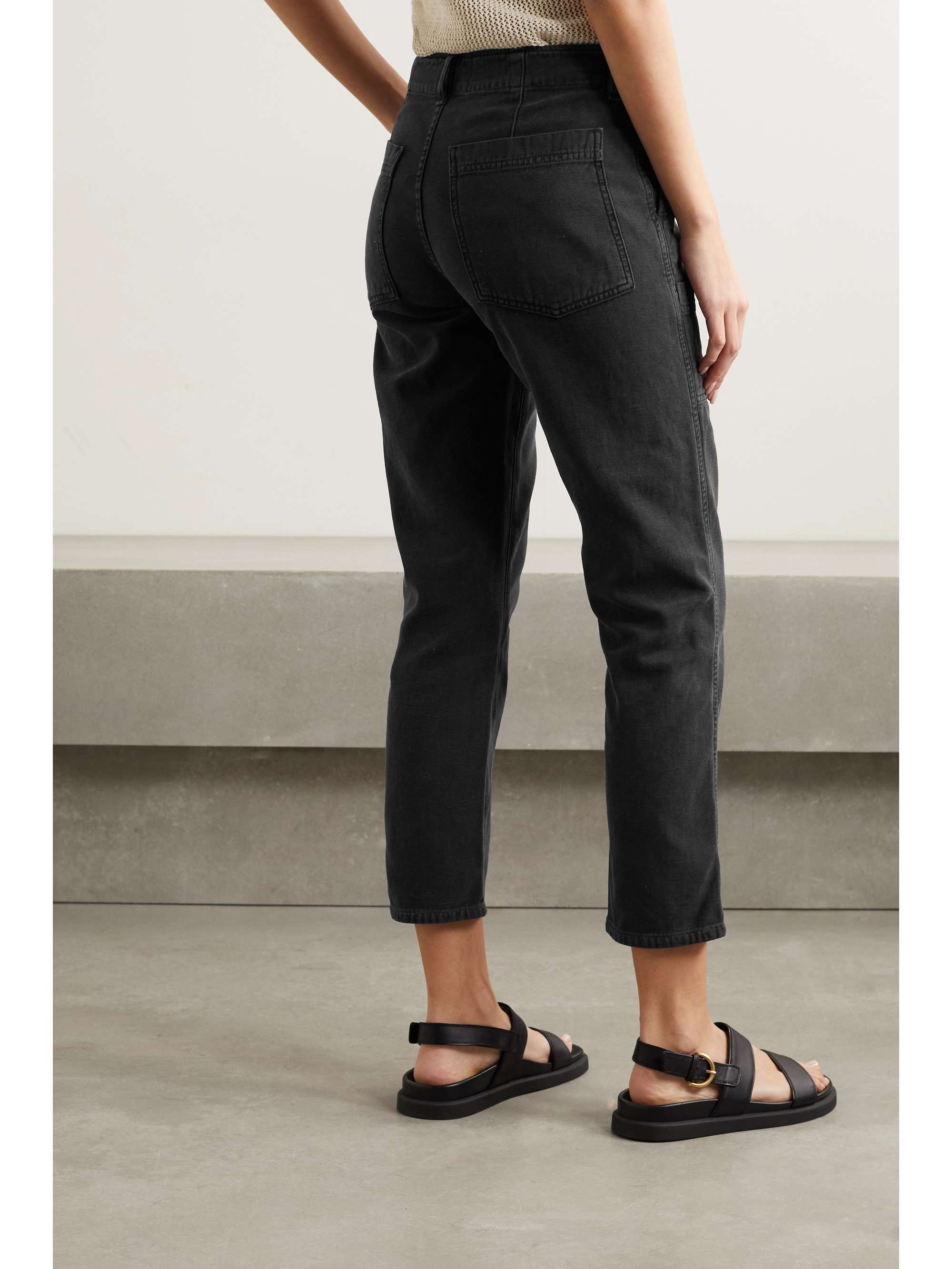 Chelsea cotton-twill straight-leg pants 