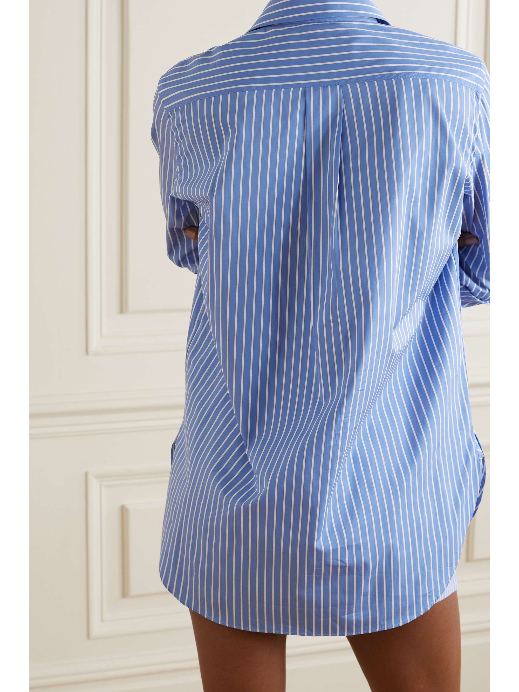 HOMMEGIRLS Striped cotton-poplin shirt