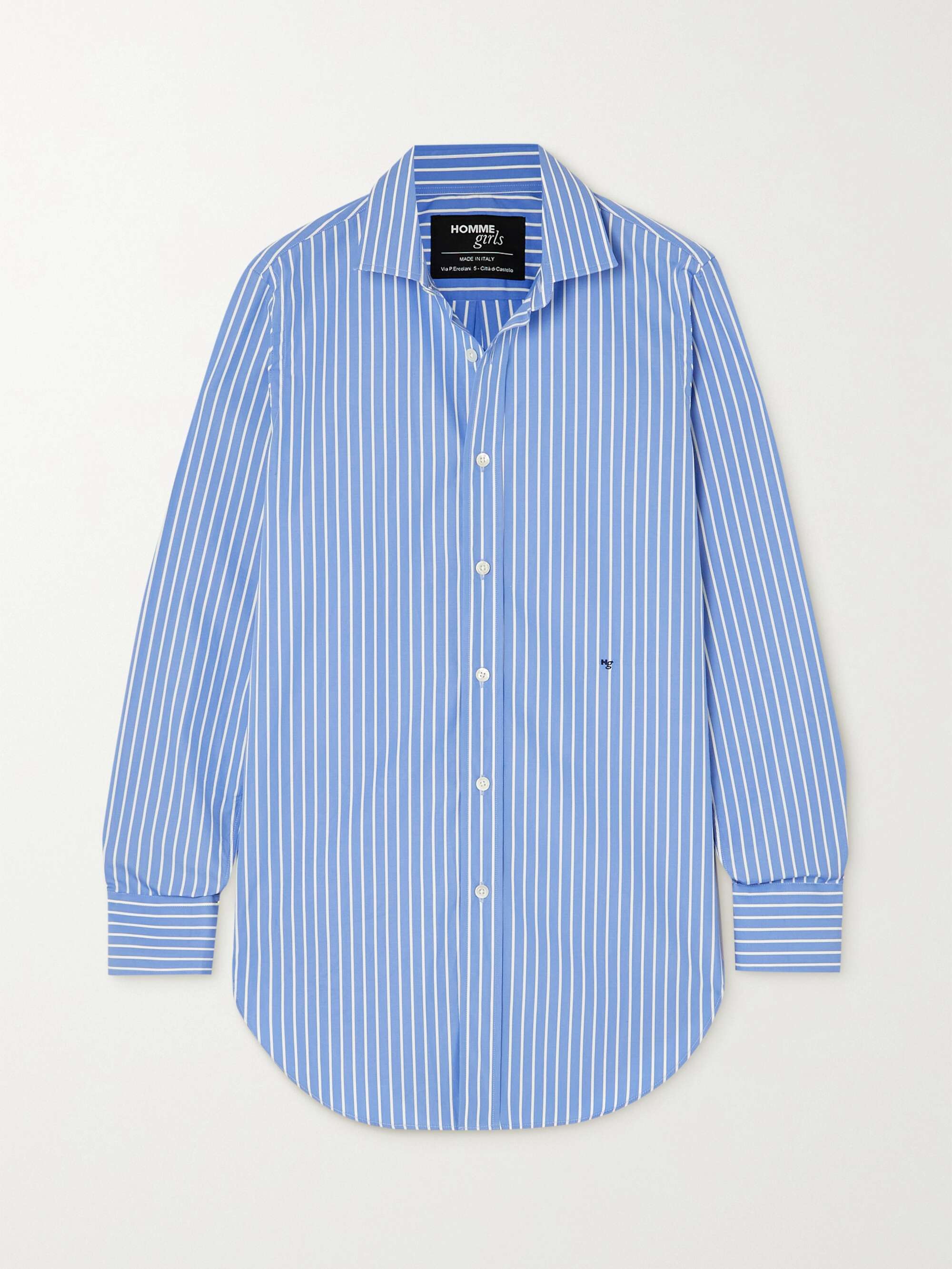 HOMMEGIRLS Striped cotton-poplin shirt | NET-A-PORTER