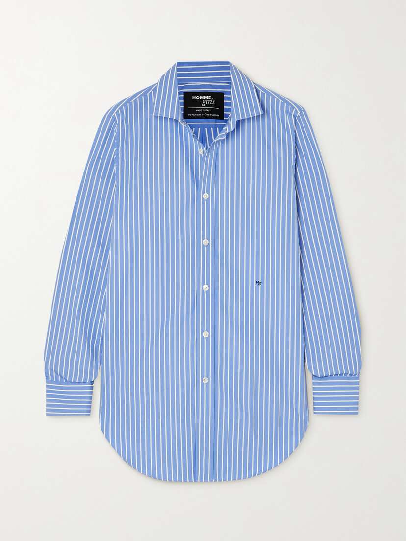 Hommegirls Striped Cotton-poplin Shirt