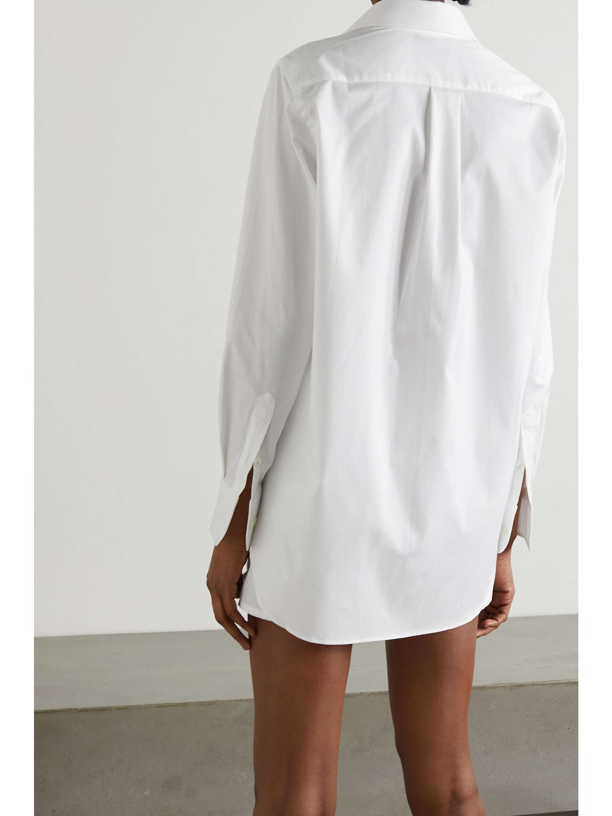 HOMMEGIRLS Embroidered cotton-poplin shirt