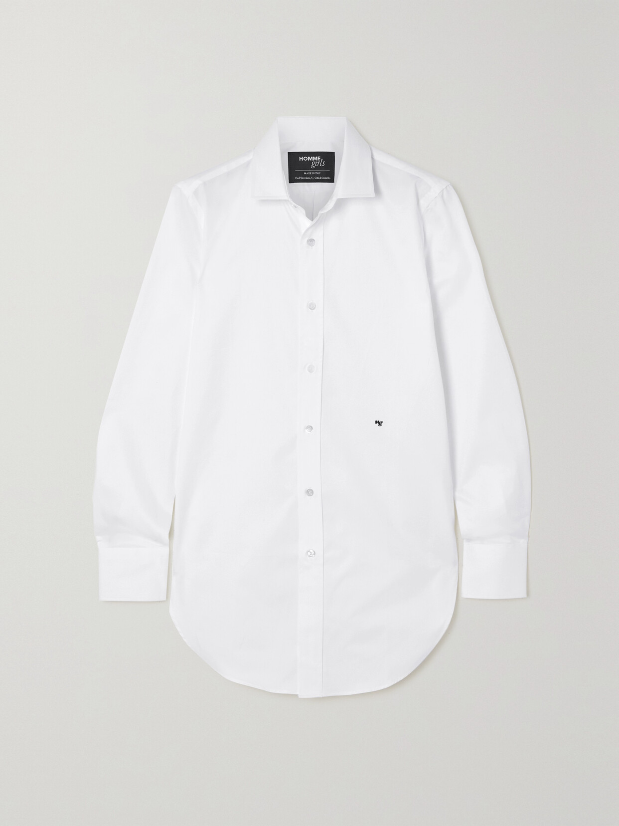 Hommegirls - Embroidered Cotton-poplin Shirt - White