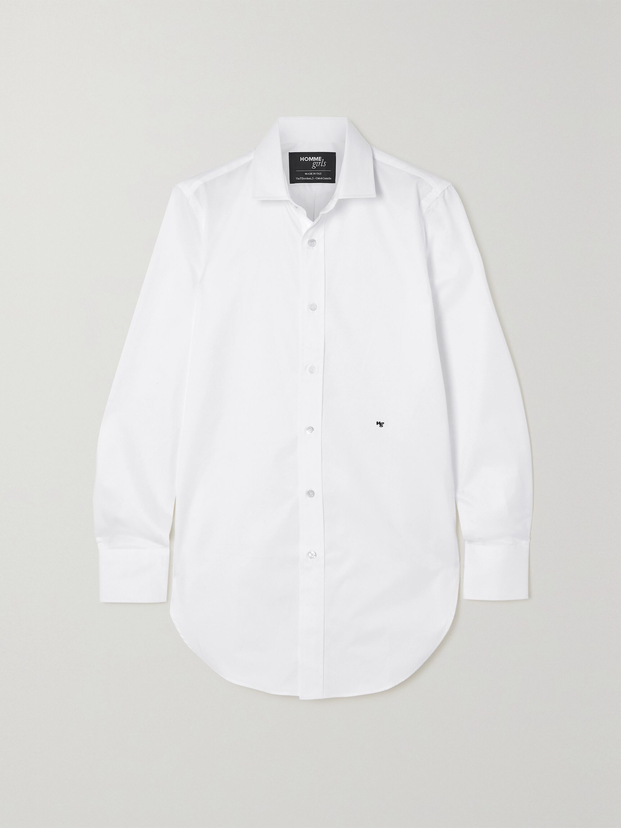 net-a-porter.com | Embroidered cotton-poplin shirt