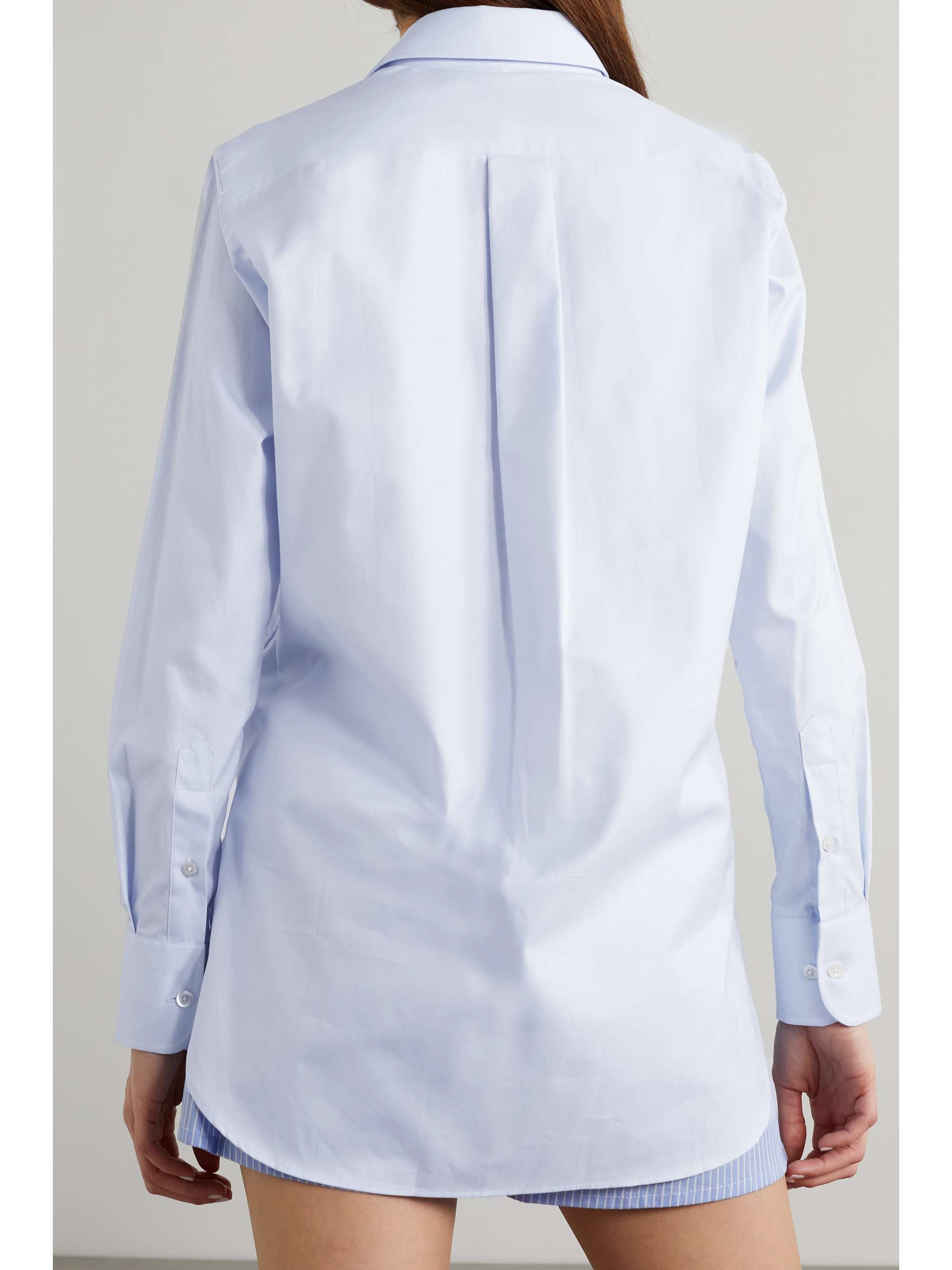 HOMMEGIRLS Embroidered cotton-poplin shirt