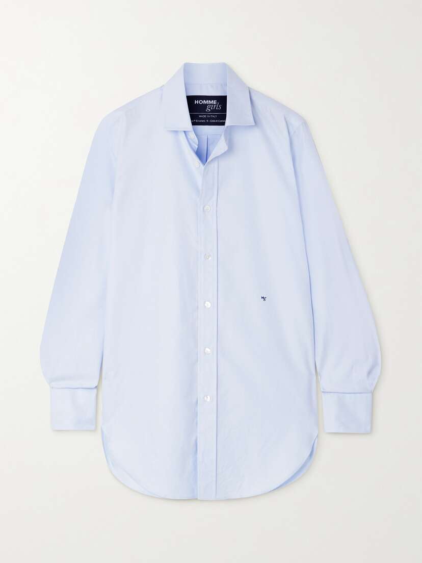 Hommegirls Embroidered Cotton-poplin Shirt