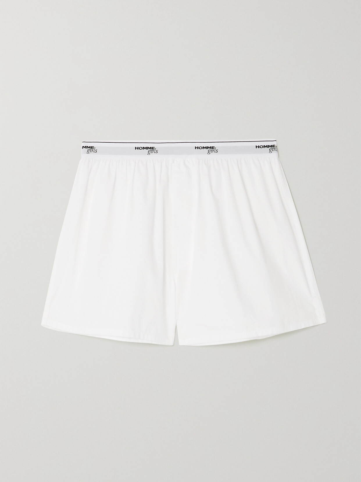 Hommegirls Cotton-poplin Shorts In White