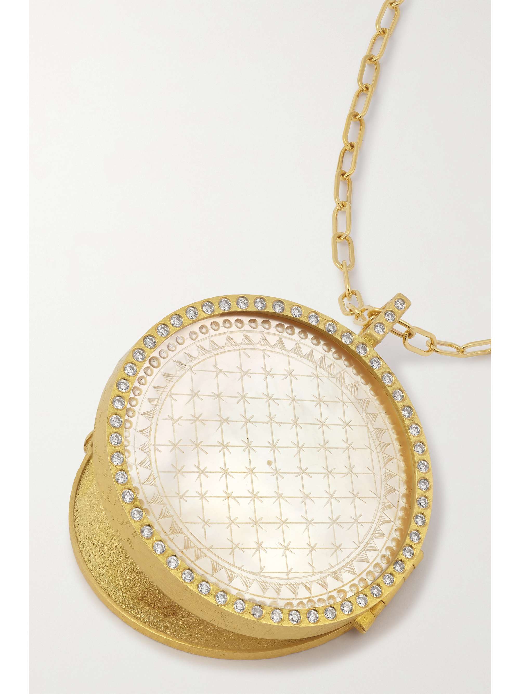 OCTAVIA ELIZABETH + NET SUSTAIN The Lover Locket 18-karat recycled gold, mother-of-pearl and diamond necklace