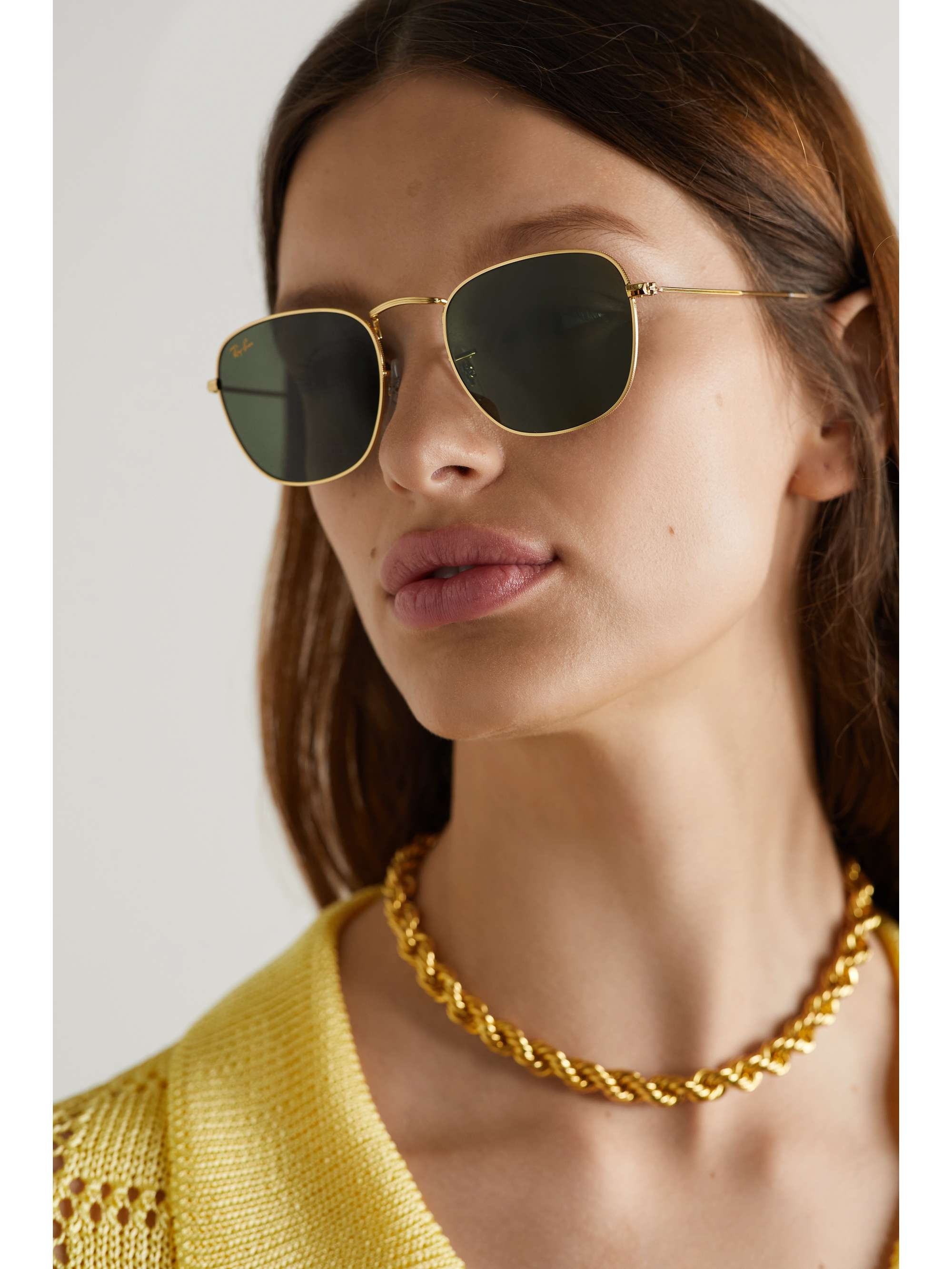 RAY-BAN Frank square-frame gold-tone sunglasses | NET-A-PORTER