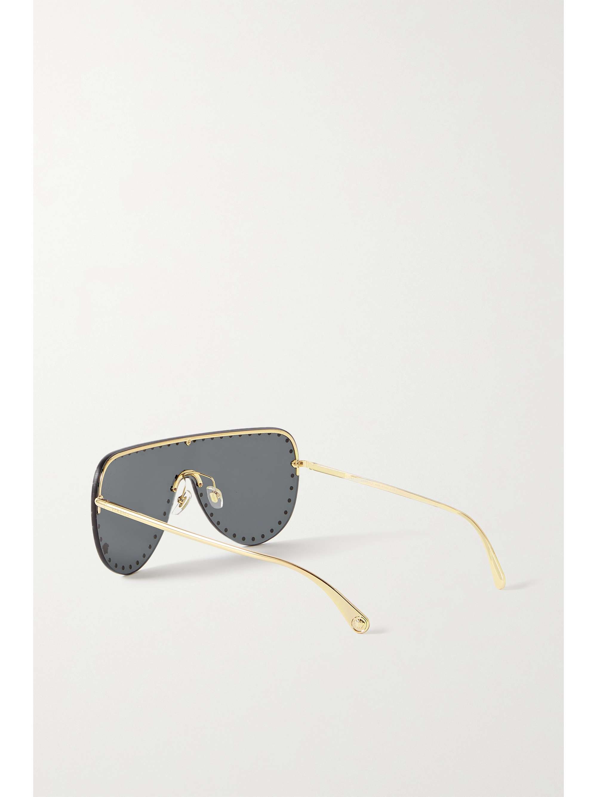 VERSACE EYEWEAR Aviator-style studded gold-tone sunglasses