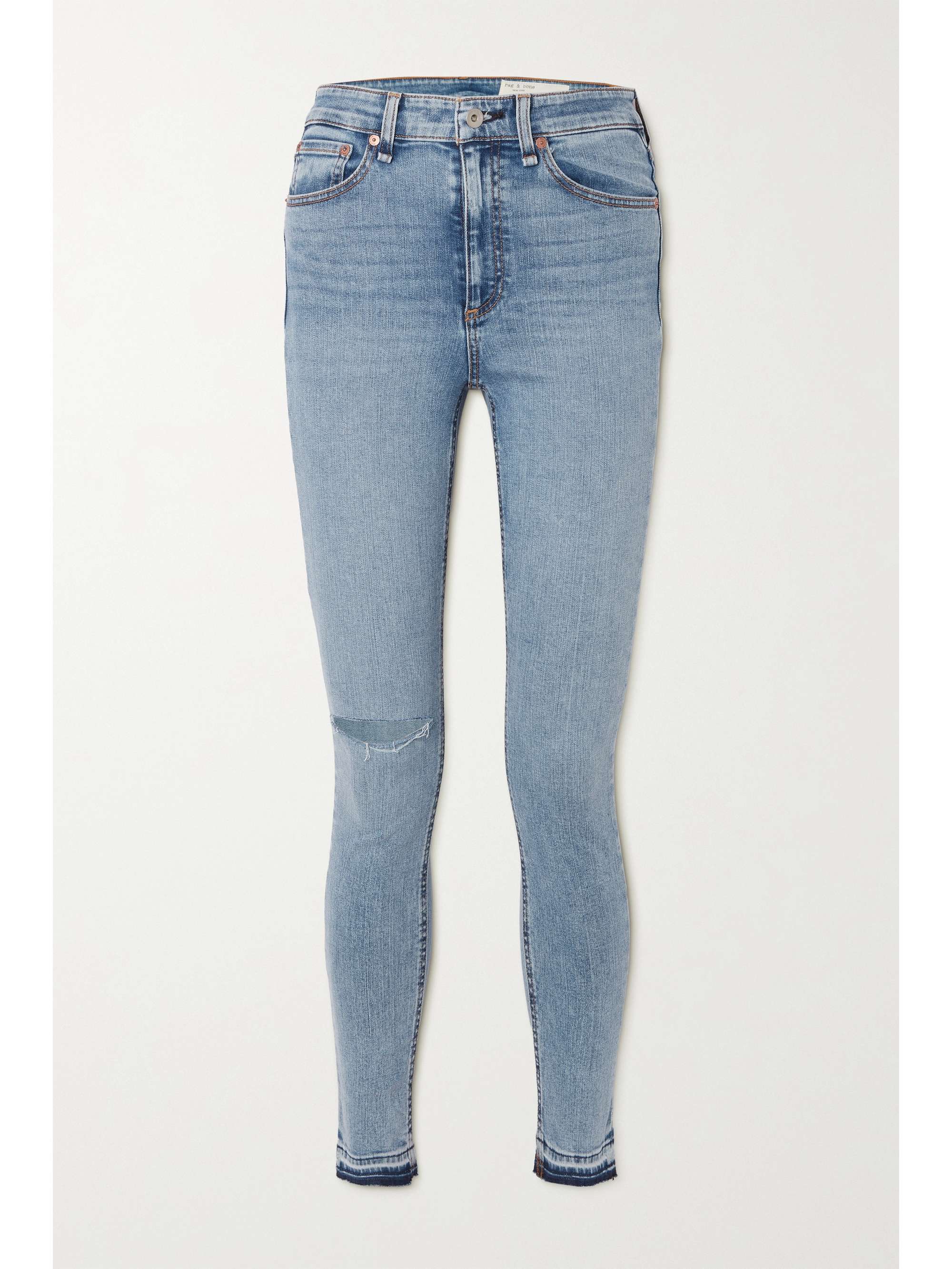 Light denim Nina distressed high-rise 