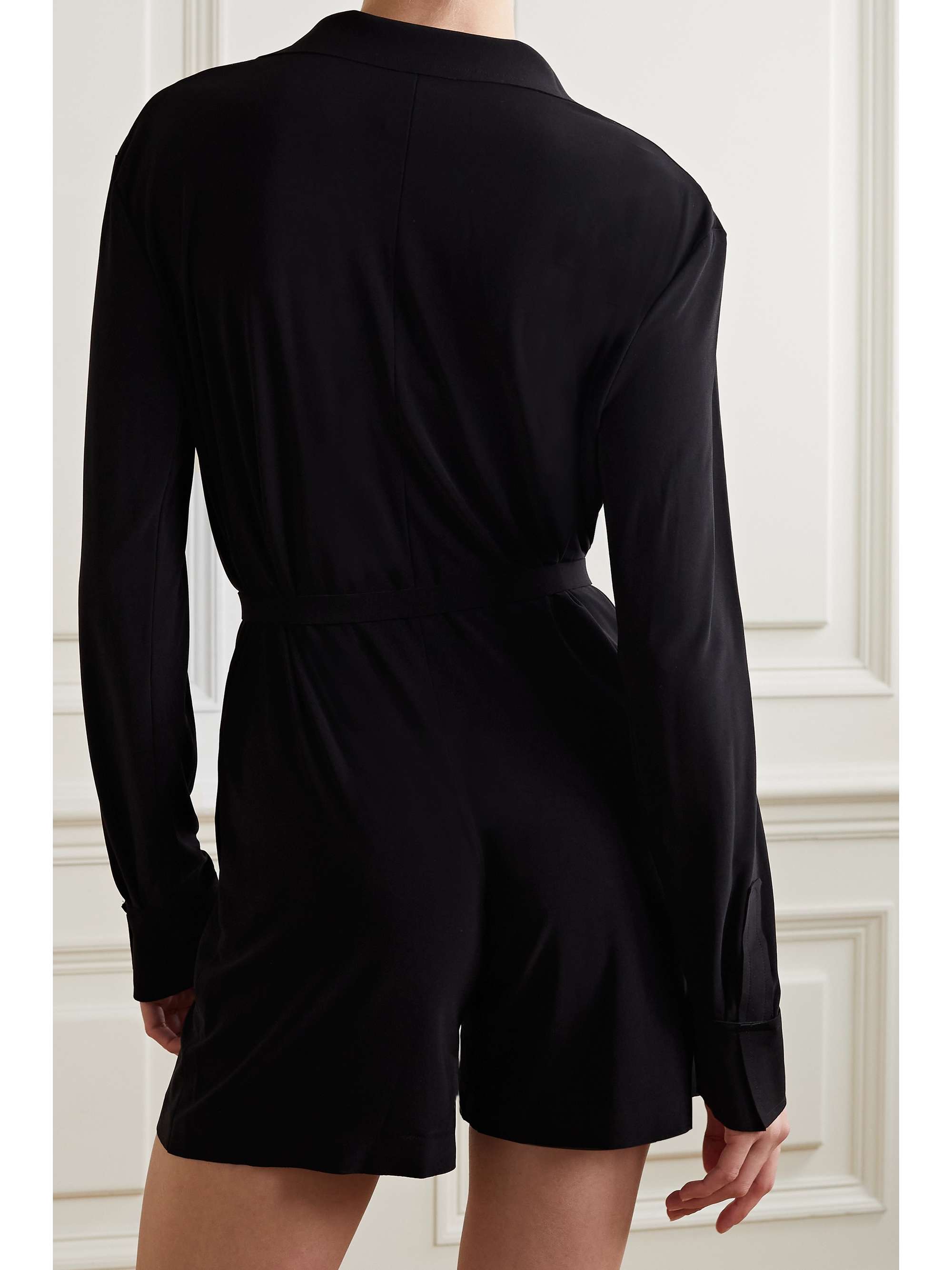 NORMA KAMALI Belted stretch-jersey playsuit