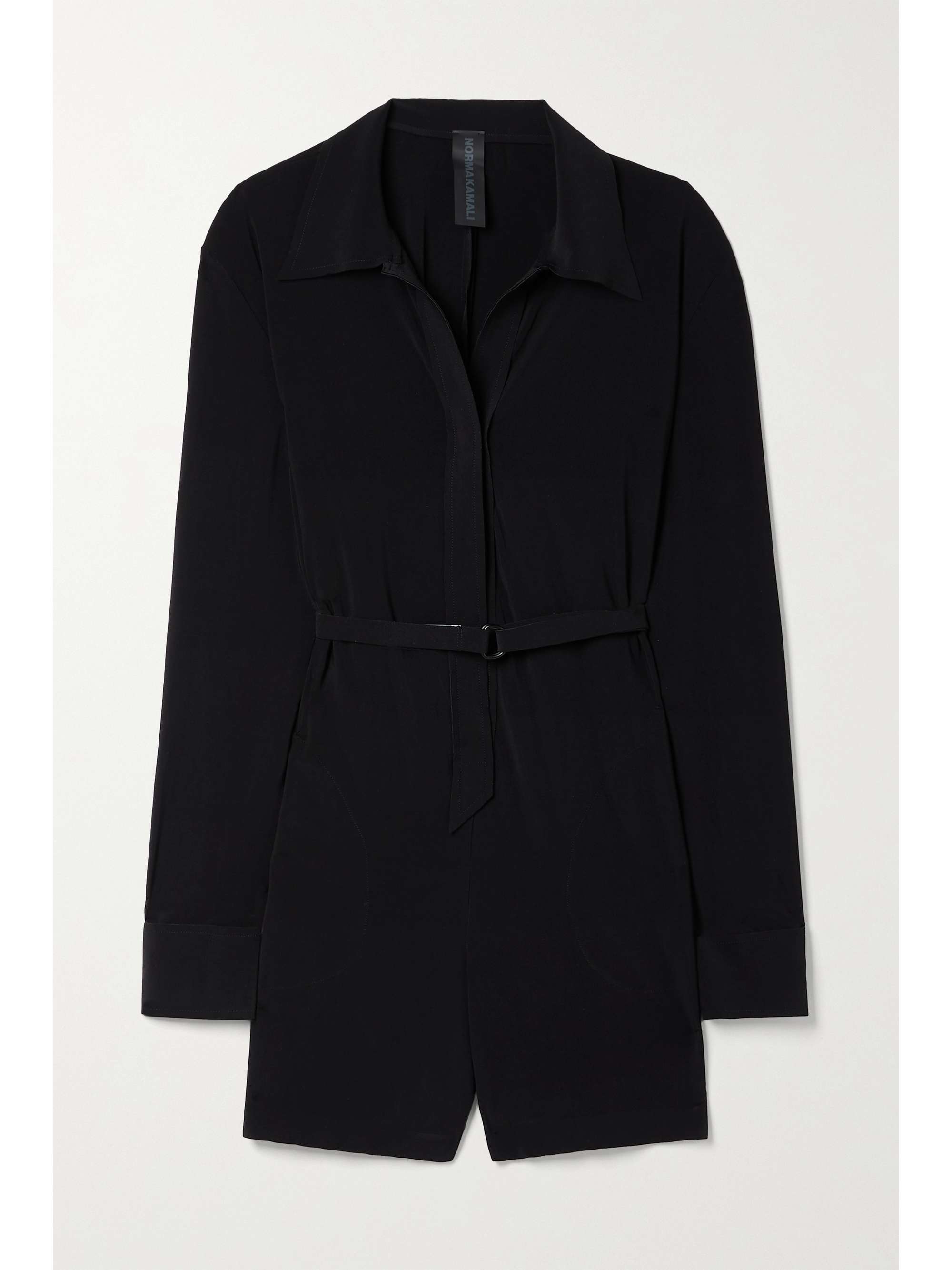 NORMA KAMALI Belted stretch-jersey playsuit