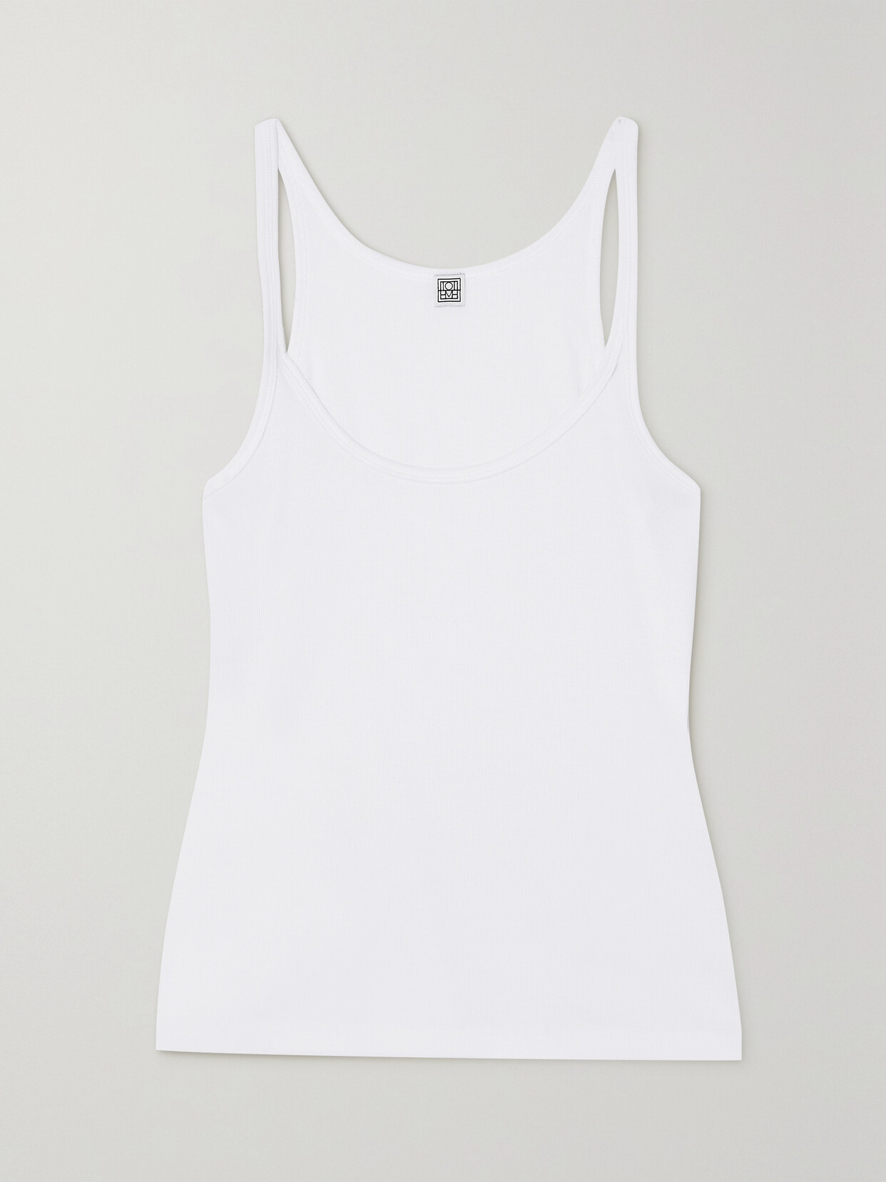 Shop Totême + Net Sustain Ribbed Stretch Organic Cotton-jersey Tank In White