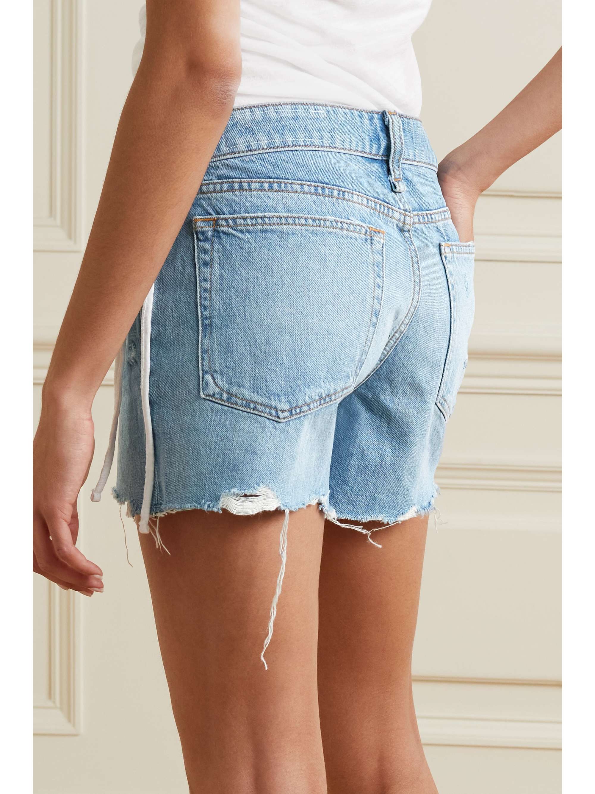 Light blue Dre distressed denim shorts 