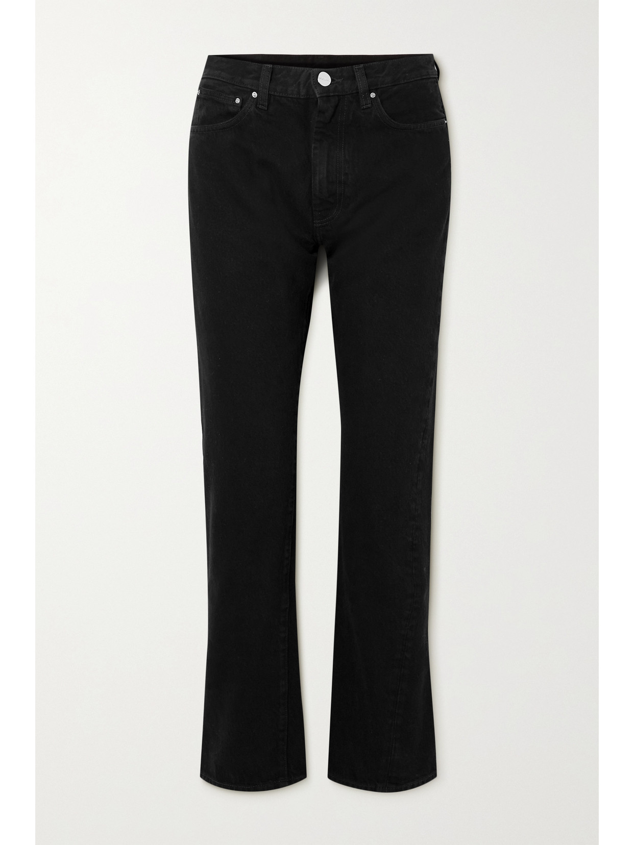 Totême Straight Cropped Jeans In Black