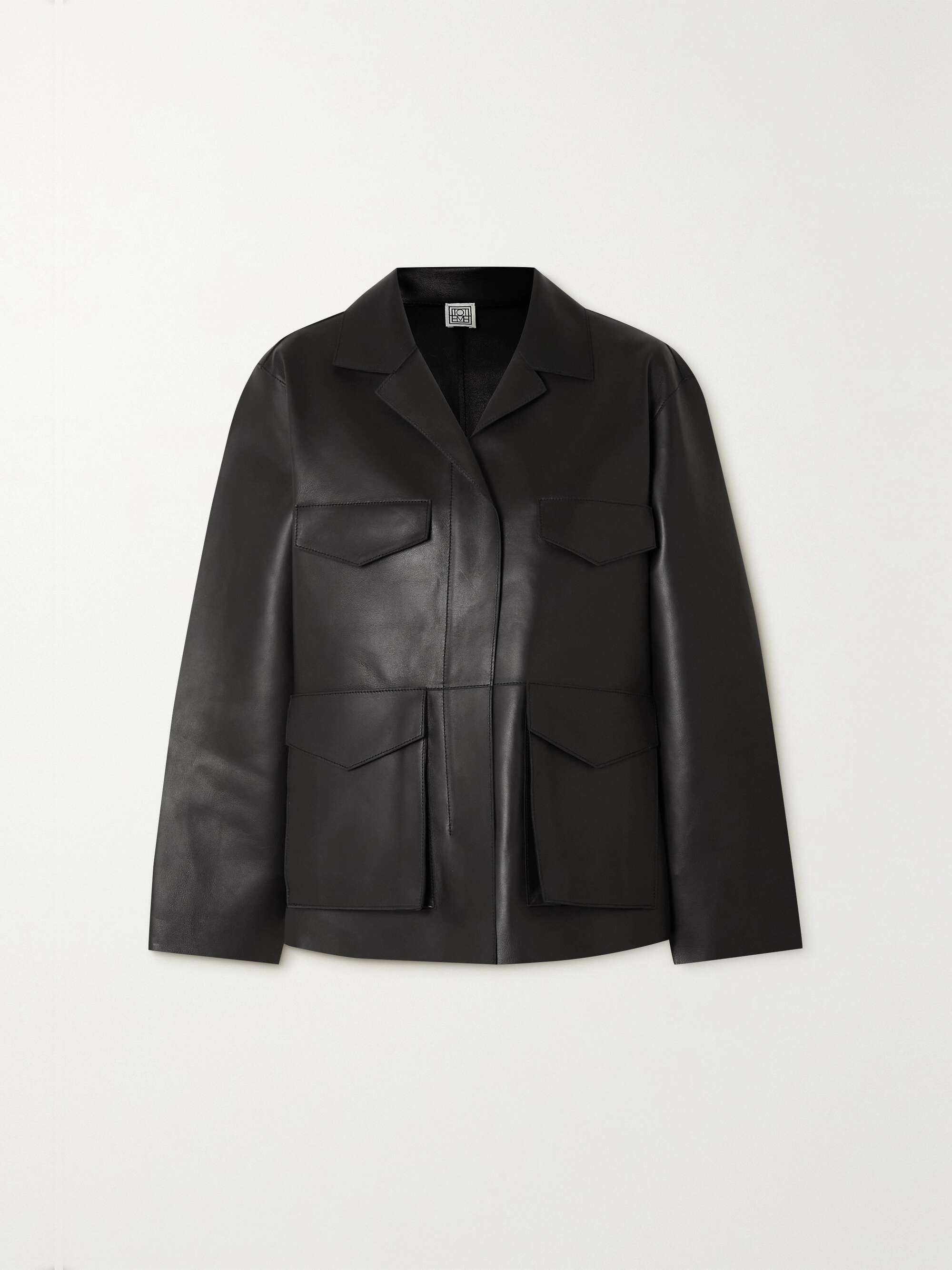 white oversized leather jacket