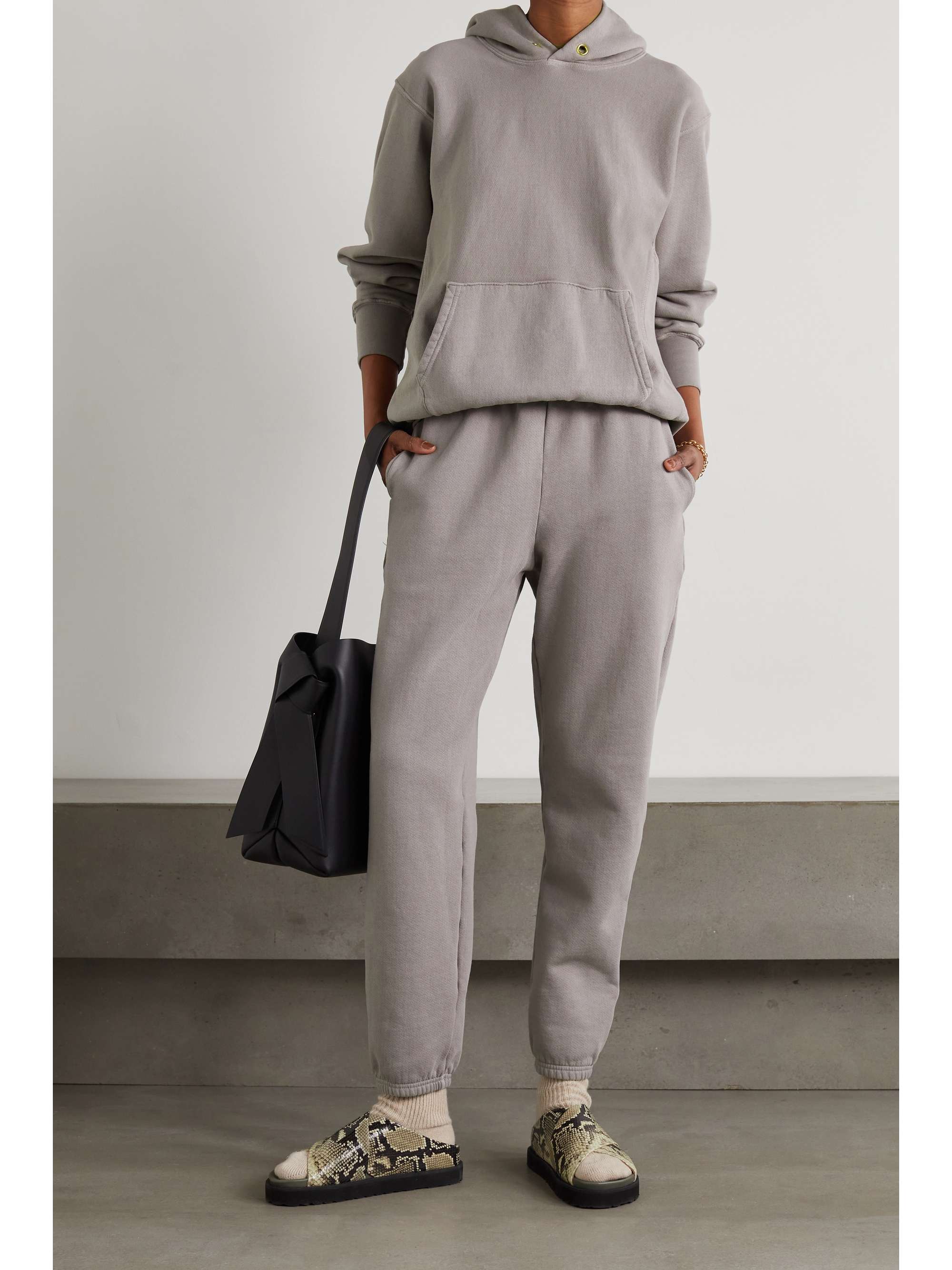 Gray Cotton-jersey track pants | LES 