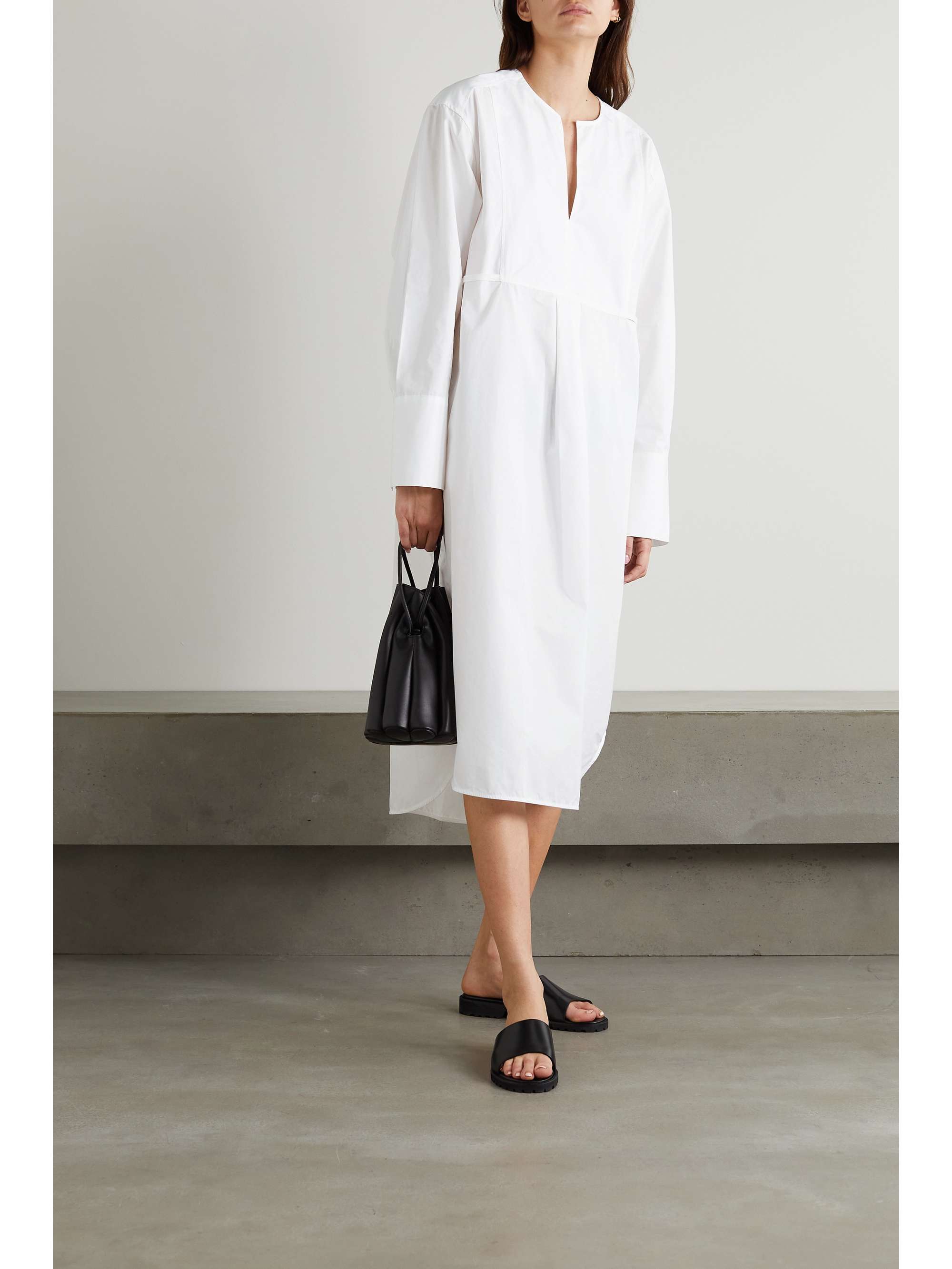 TOTEME Oversized cotton-poplin shirt dress