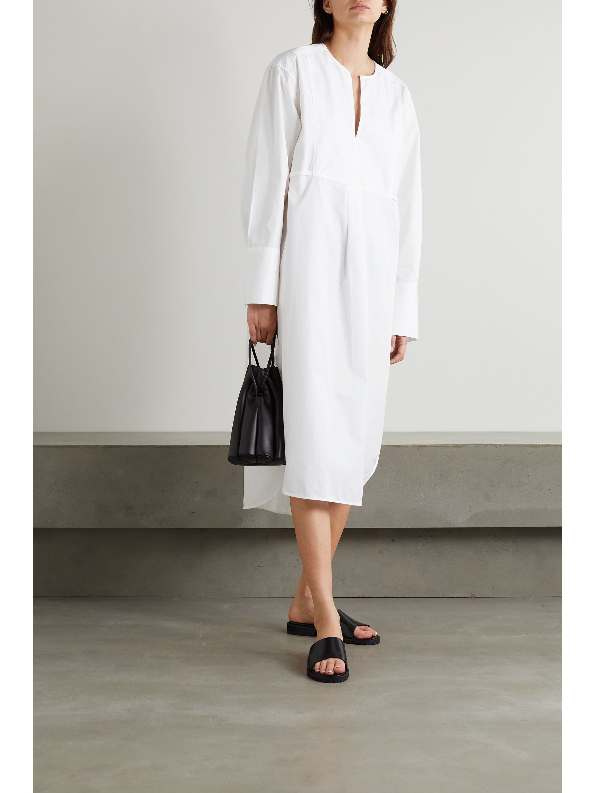 poplin white shirt dress