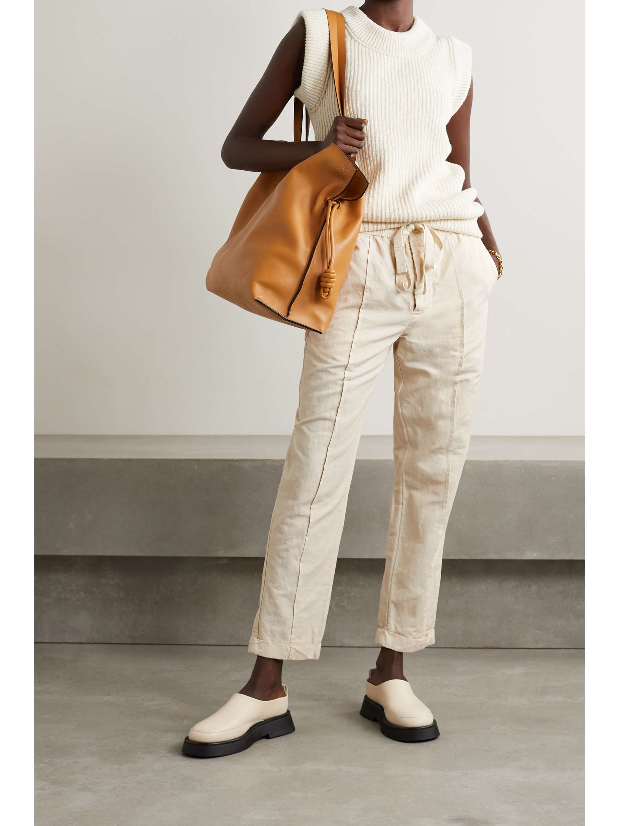ALEX MILL Cotton and linen-blend straight-leg pants