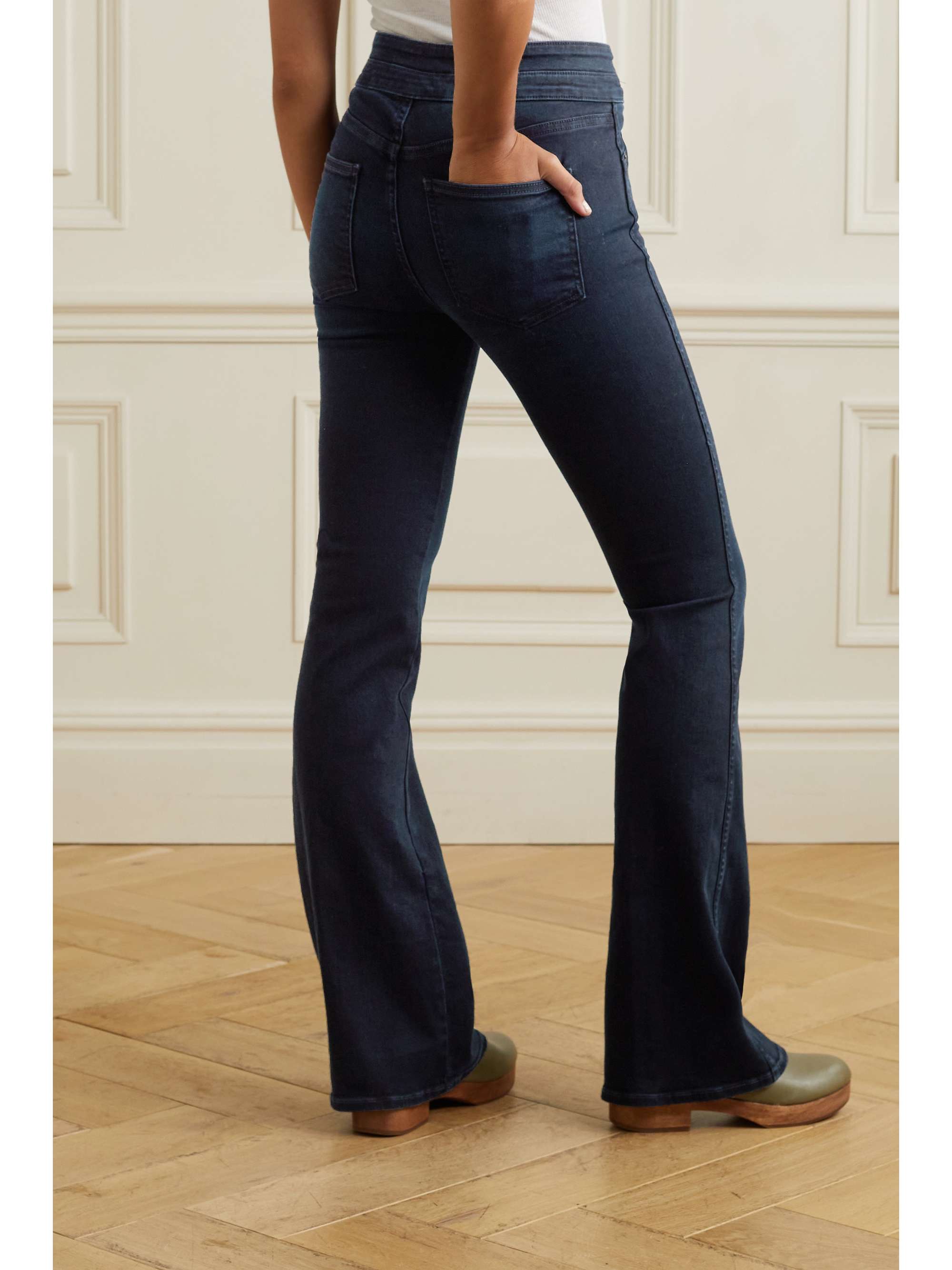 Dark denim Beverly high-rise flared 