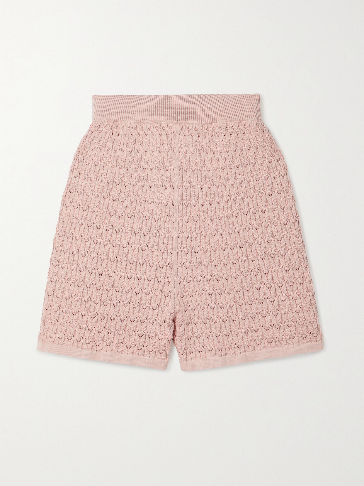 Mr Mittens Pointelle-knit Cotton Shorts In Pink