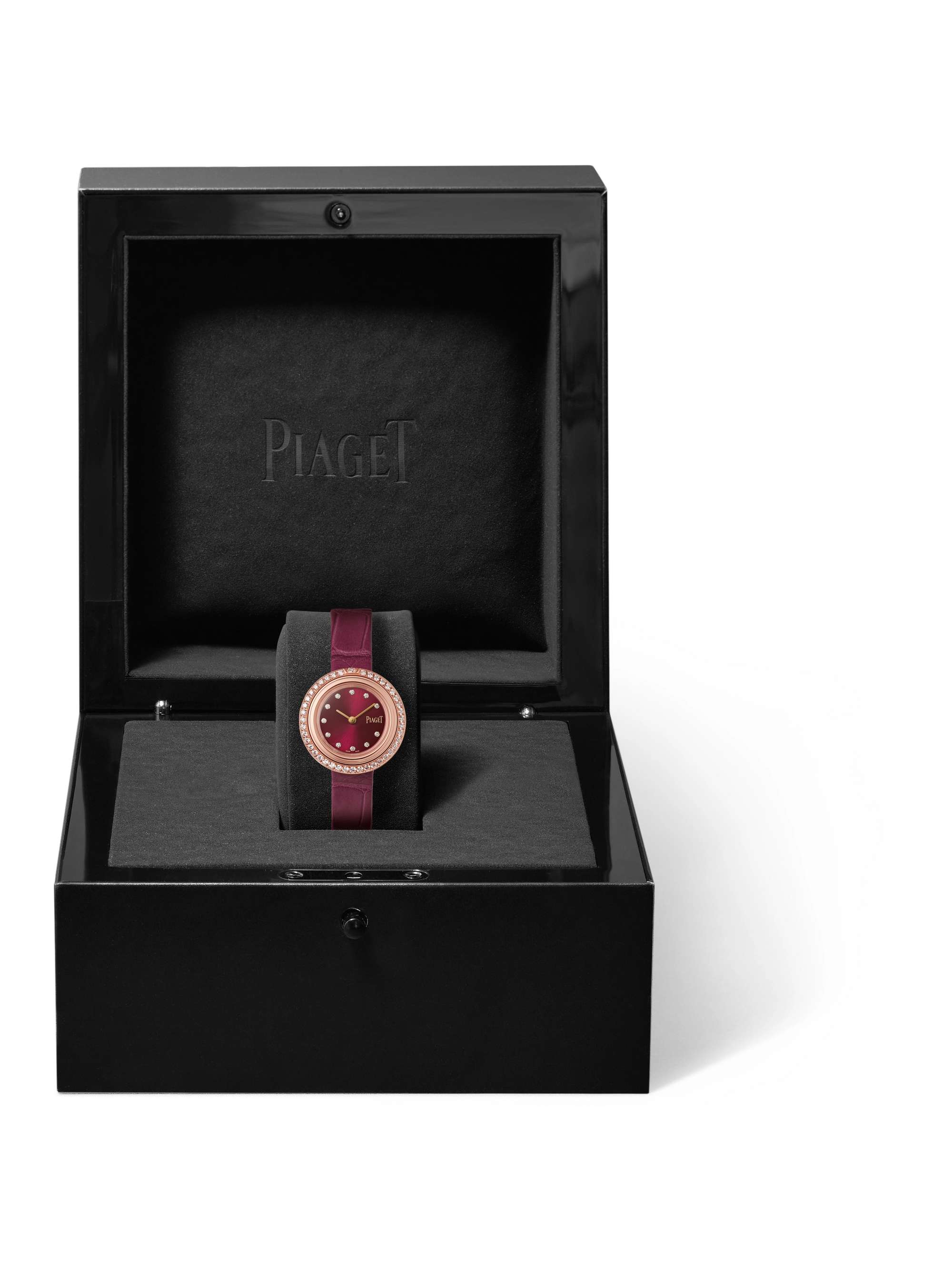 PIAGET Possession 29 毫米 18K 玫瑰金、钻石、红宝石腕表（短吻鳄鱼皮表带）