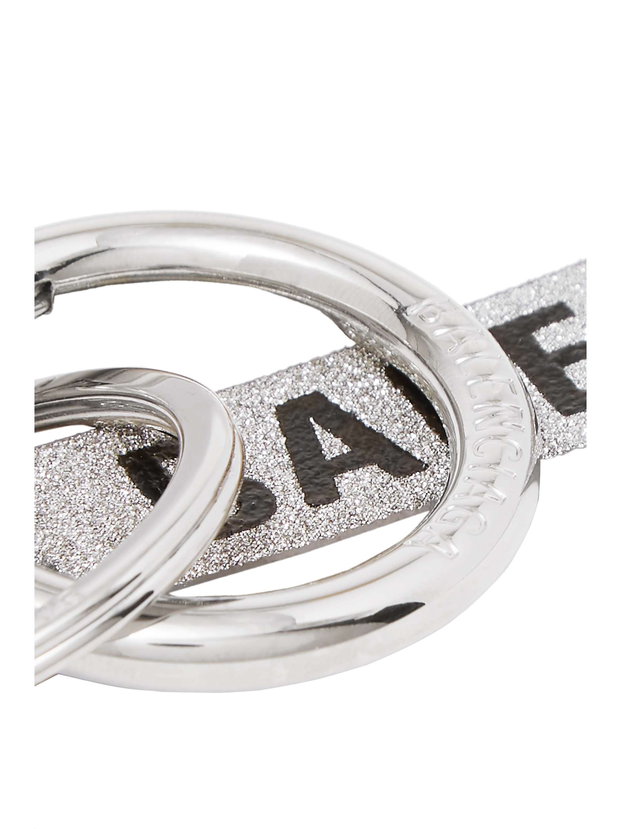 BALENCIAGA Printed glittered leather keychain