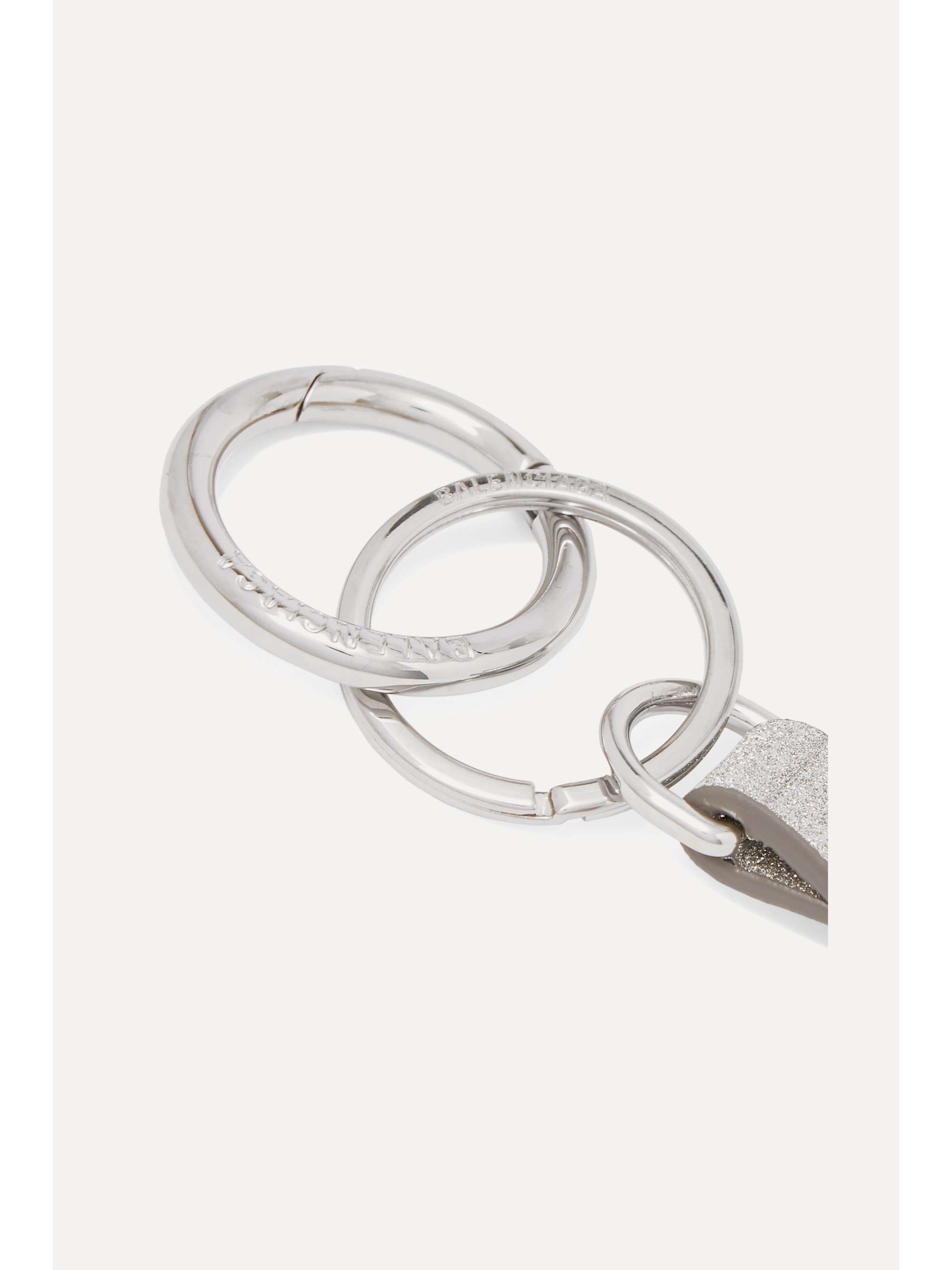 BALENCIAGA Printed glittered leather keychain