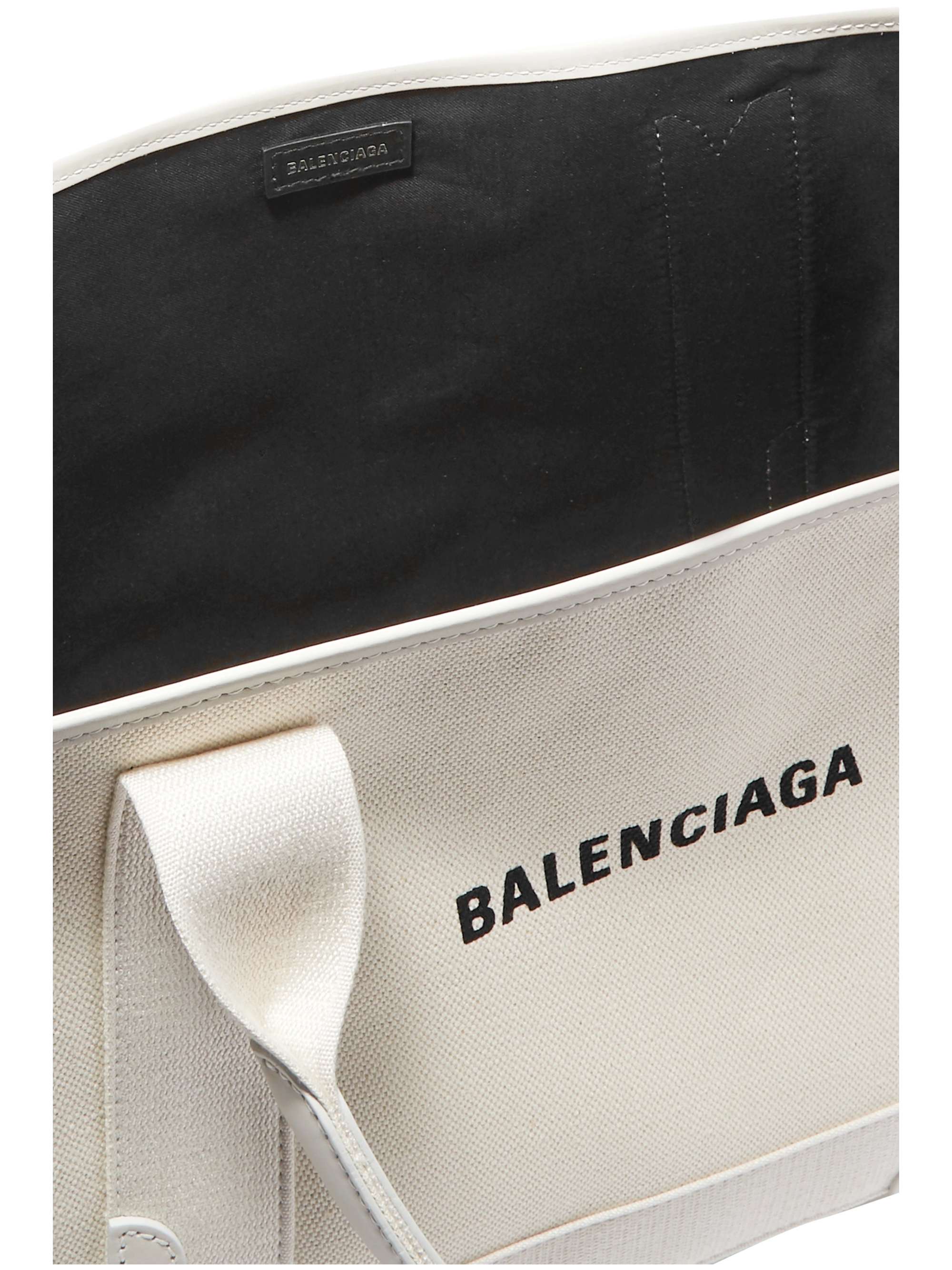 BALENCIAGA S Cabas leather-trimmed printed canvas tote