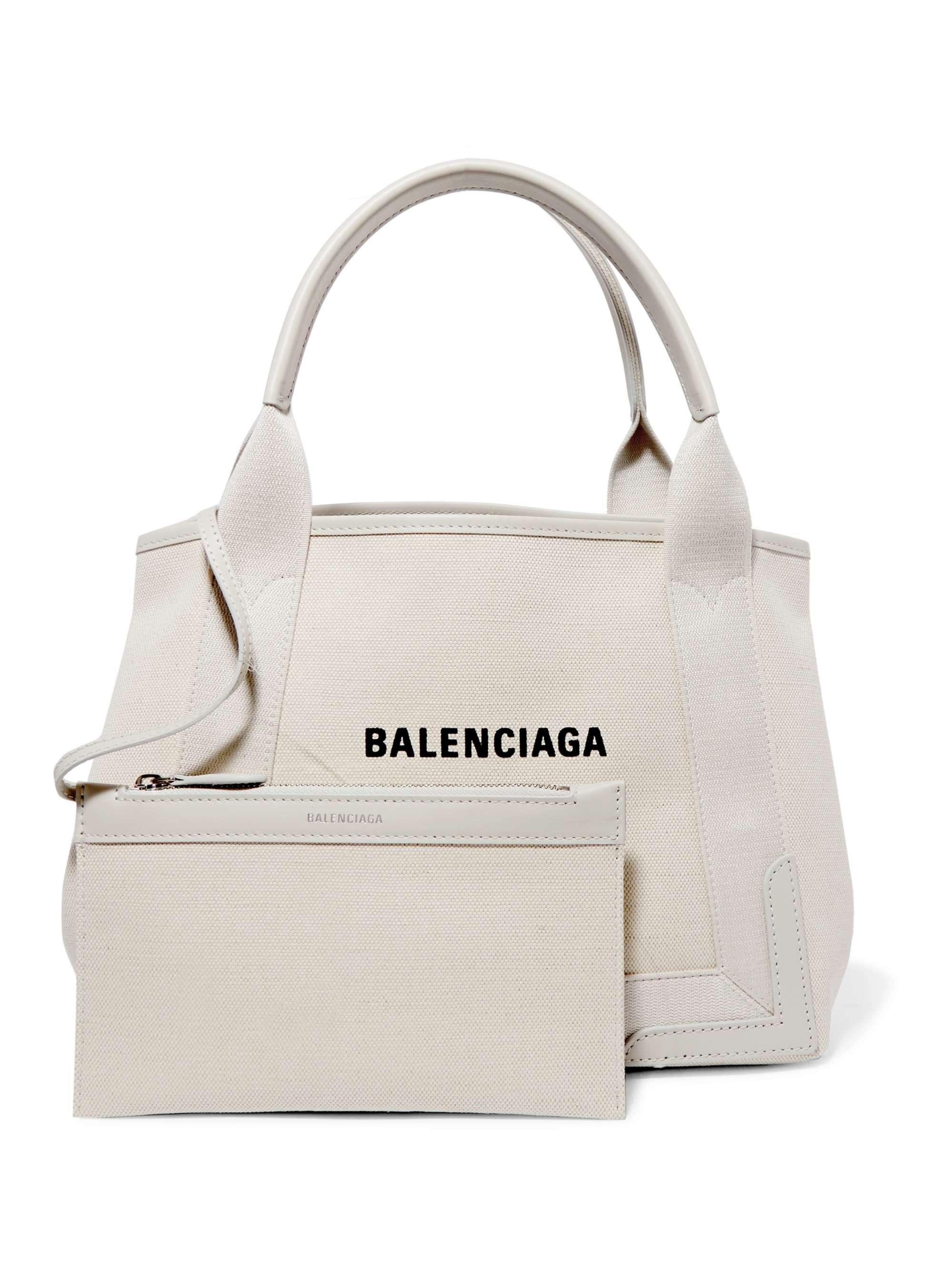 BALENCIAGA S Cabas leather-trimmed printed canvas tote
